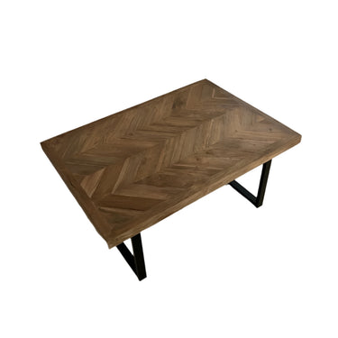 Sasus Fishbone sohvapöytälevy tiikki 80x120 kalanruoto