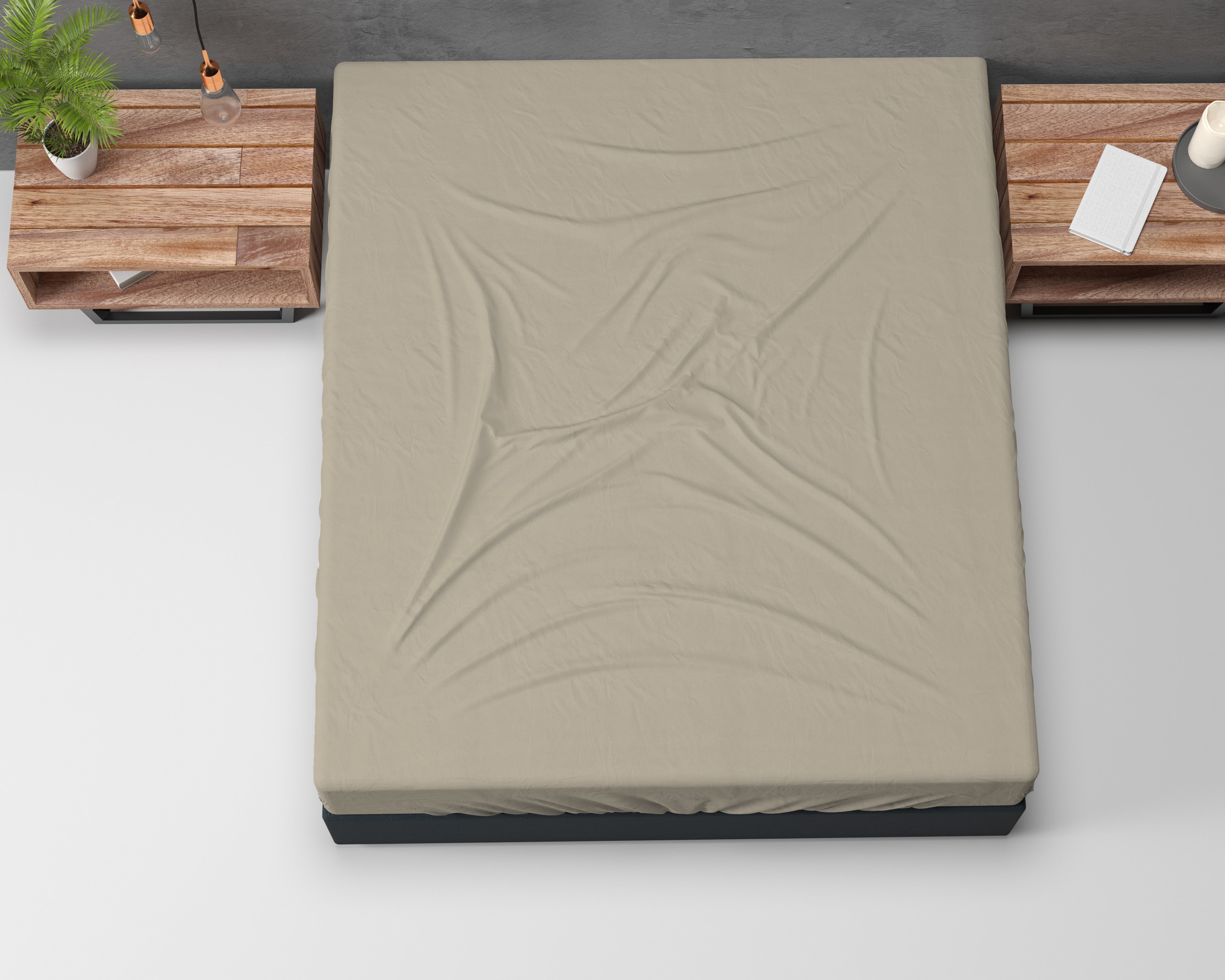NordDream Flanel Basic aluslakana 180x200 taupe lämmin