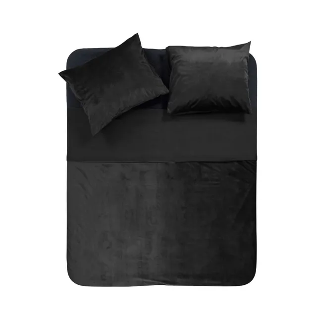 NordDream Velvet Piping pussilakana 200x220 musta sametti