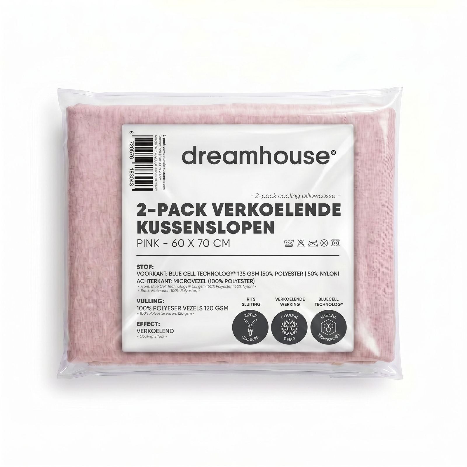 NordDream Blue Cell viilentävä tyynyliina 60x70 roosa 2-pack