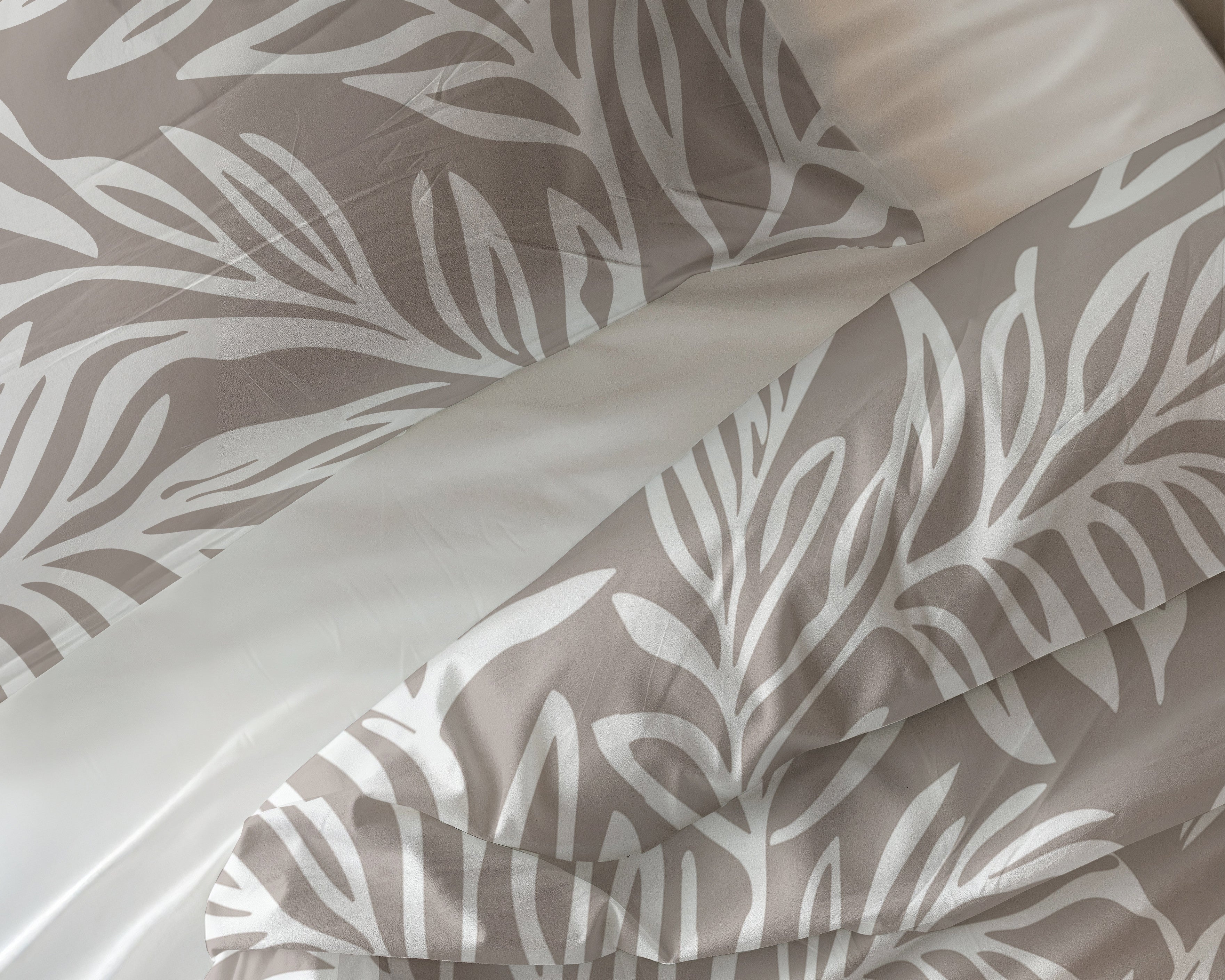 NordDream Pure Breeze puuvilla pussilakana 200x220 taupe hengittävä