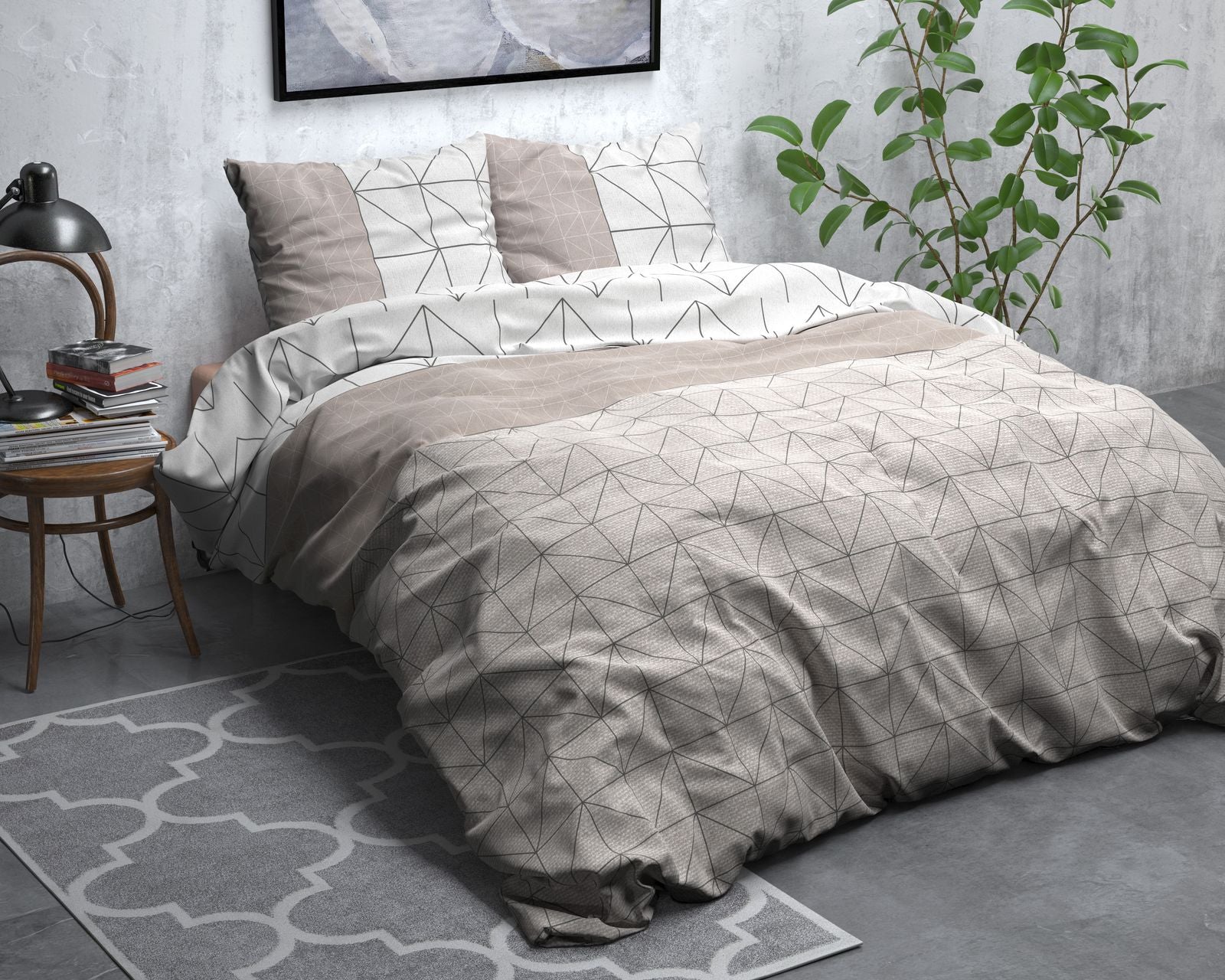 NordDream Flanel pussilakana Gino Taupe flanelli 150 gsm