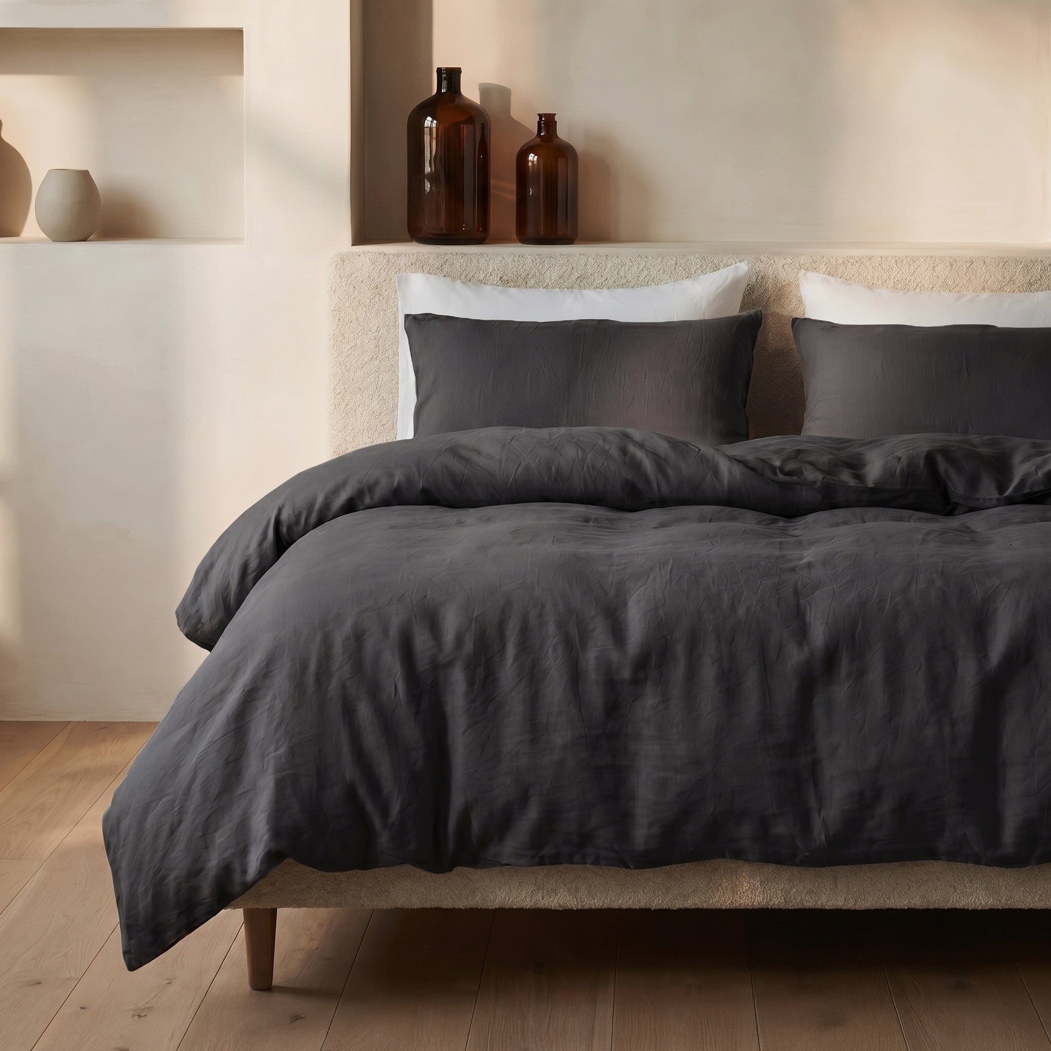 NordDream Stone Washed pussilakana 240x200/220 antrasiitti