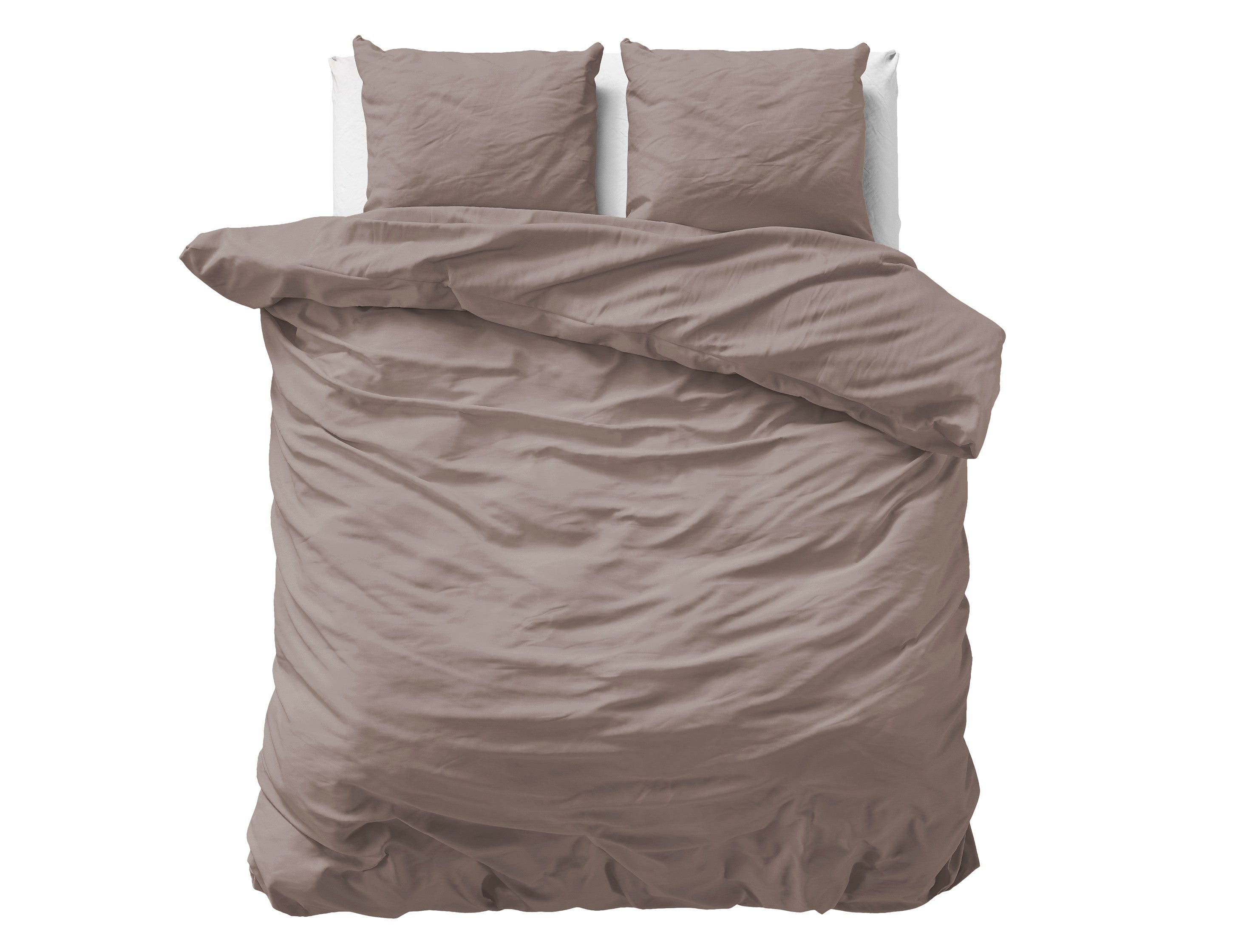 NordDream Satiini Uni pussilakana 200x200/220 taupe puuvilla