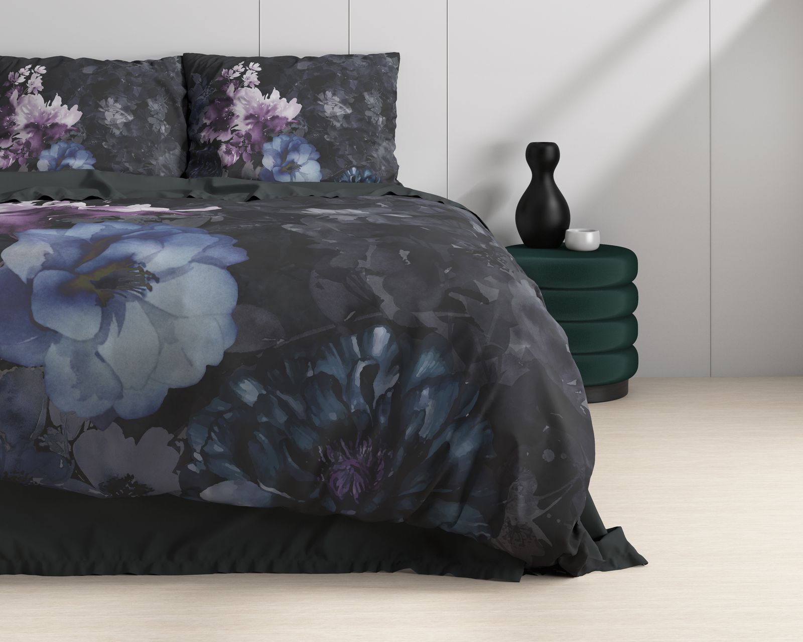 NordDream Wild Delora pussilakanasetti musta 200x200 satiini