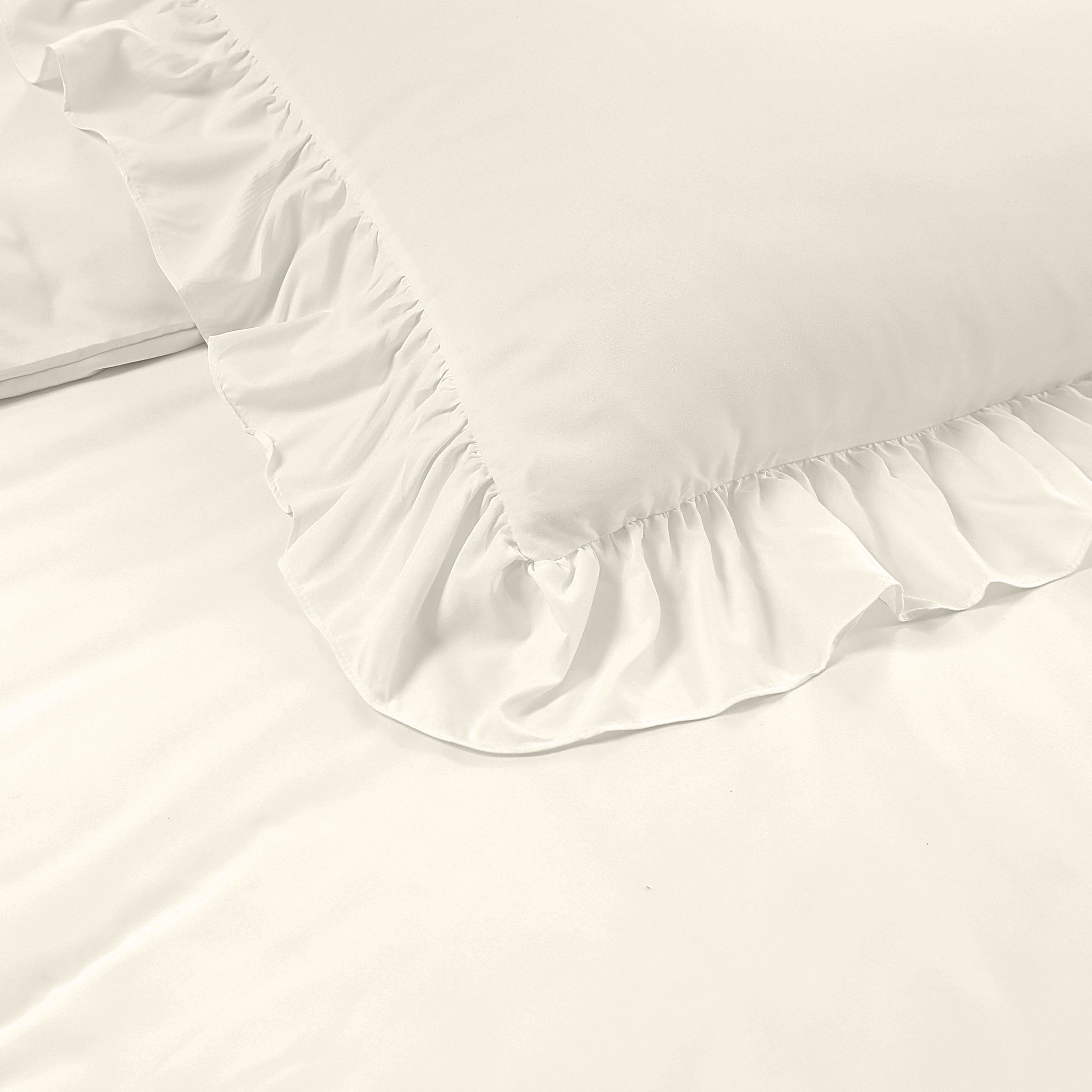 NordDream Fresh Ruffles pussilakana mikrokuitu kerma 200x220 cm