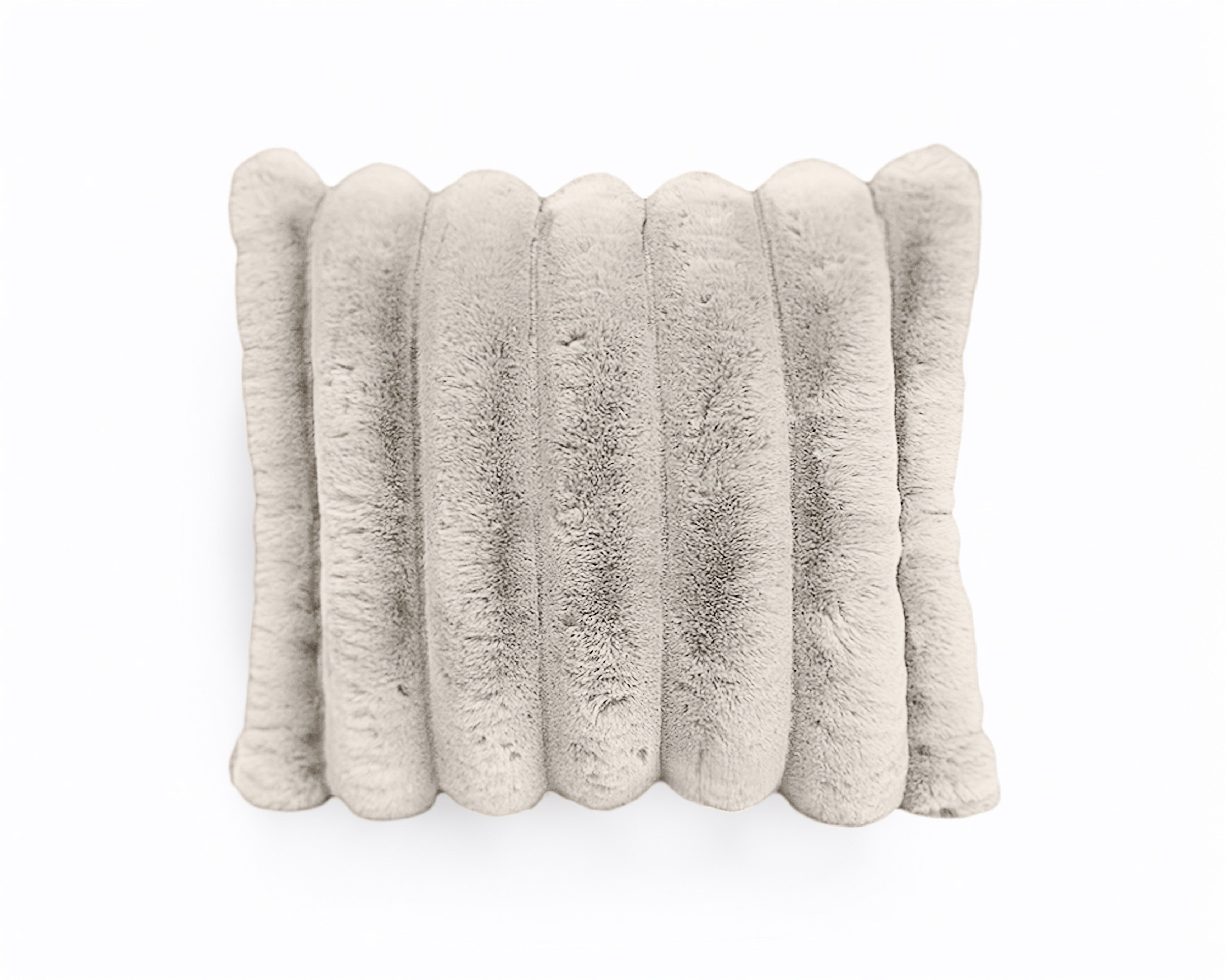 NordDream Rib Rabbit Fur koristetyyny ecru 50x50 uurrettu