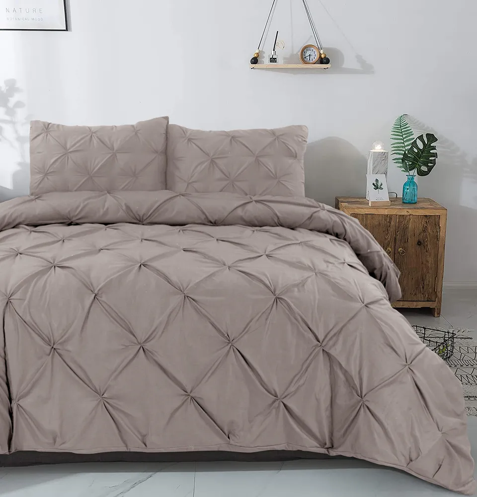 NordDream Salvador 200x220 pussilakana taupe pintuck