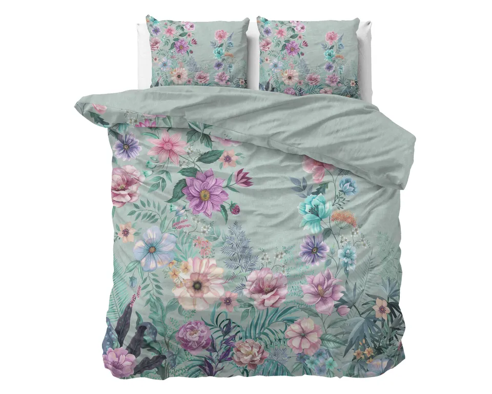 NordDream Nature Flore pussilakanasetti sininen 200x200 puuvilla