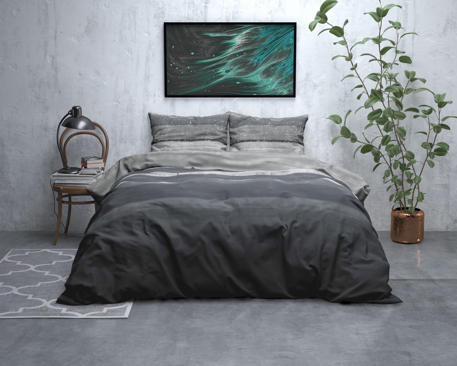 NordDream Flanel Marcus pussilakana harmaa 140x200/220