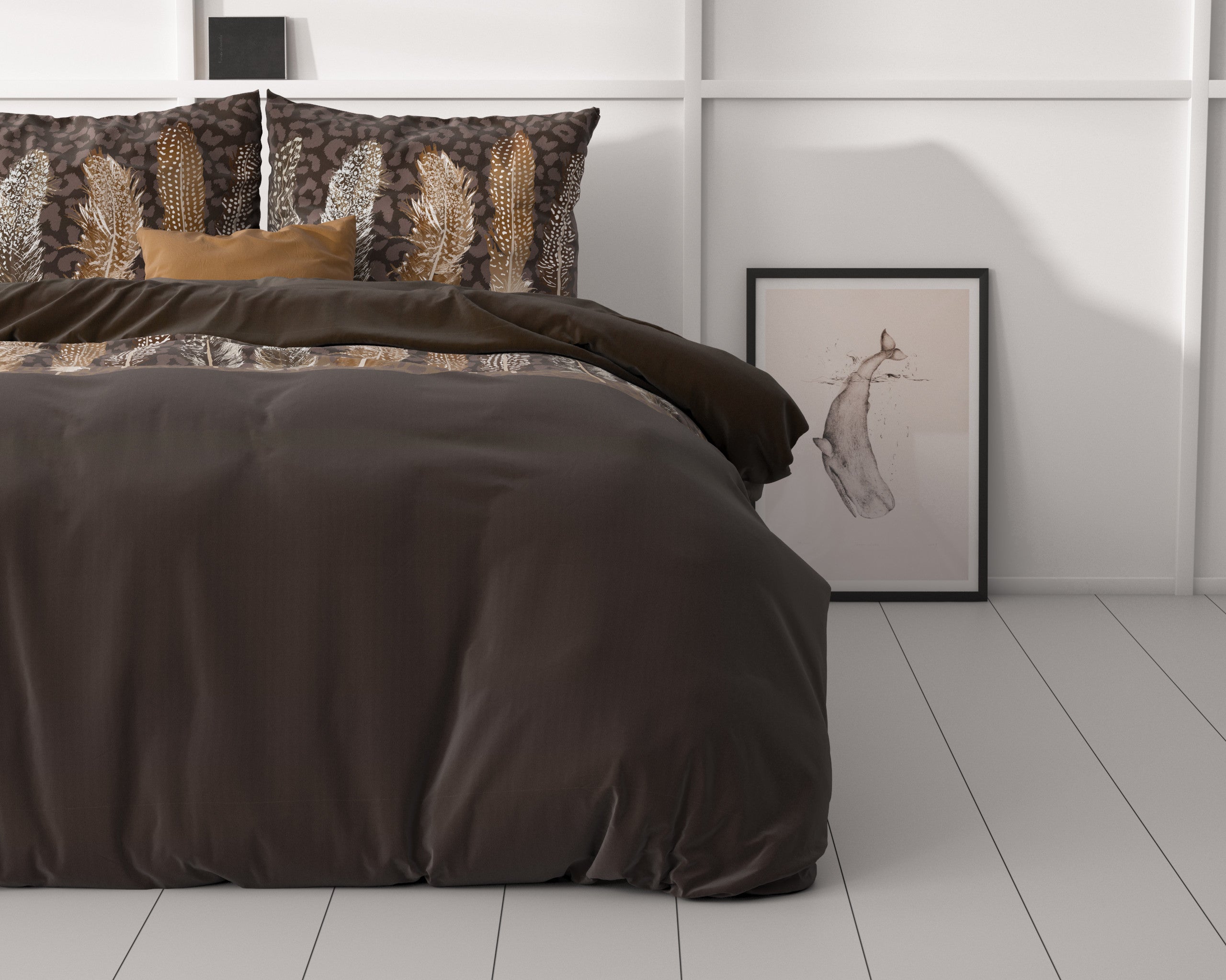 NordDream Classy Chocolate Feathers pussilakanasetti 200x200 ruskea