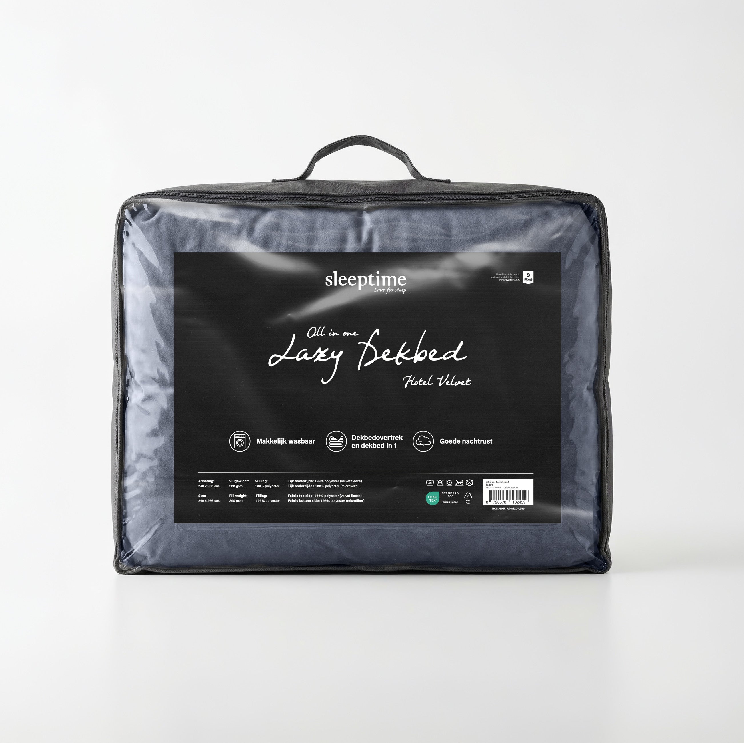 NordDream Lazy peitto 140x200 cm navy sametti pestävä
