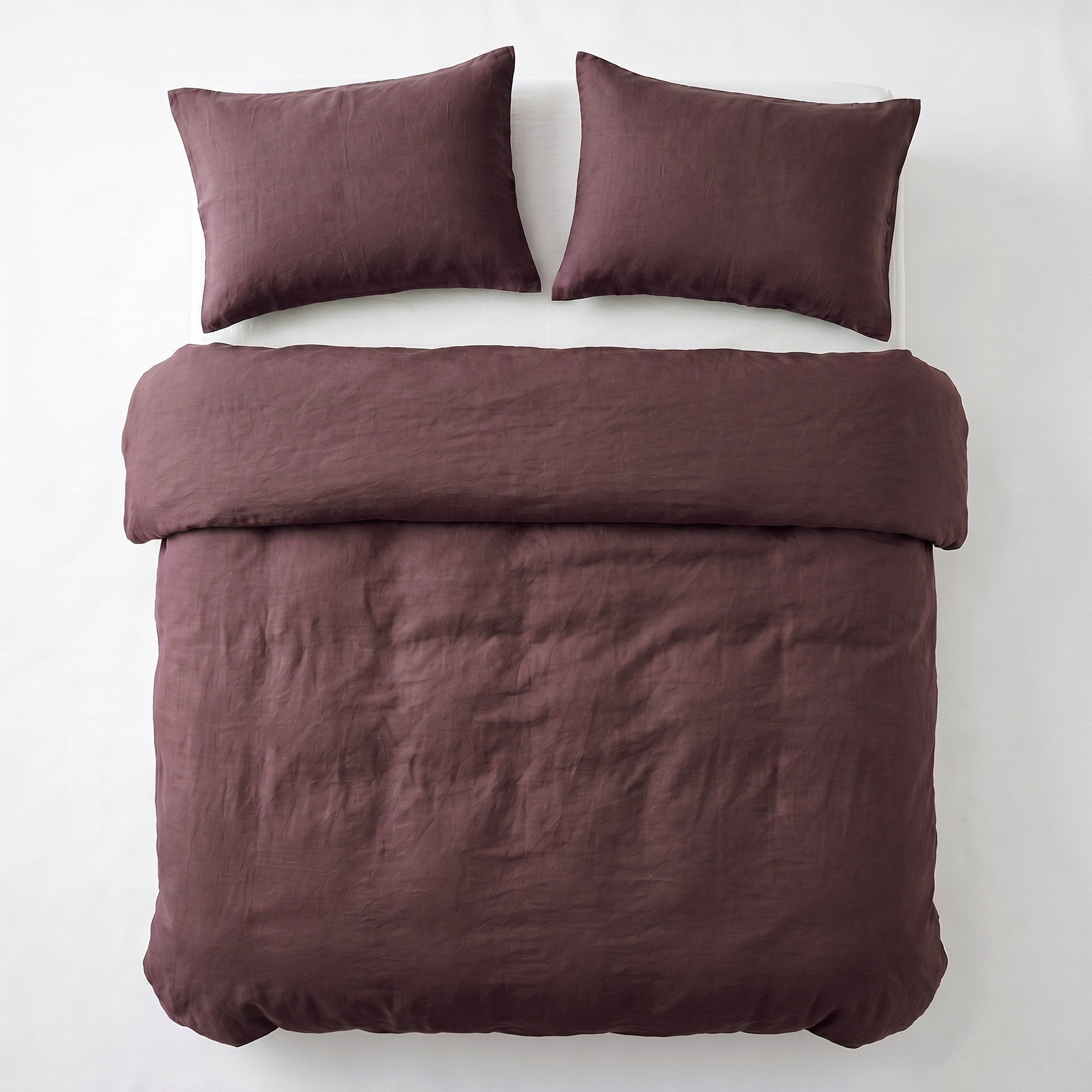 NordDream Stone Washed pussilakana 140x200/220 viininpunainen