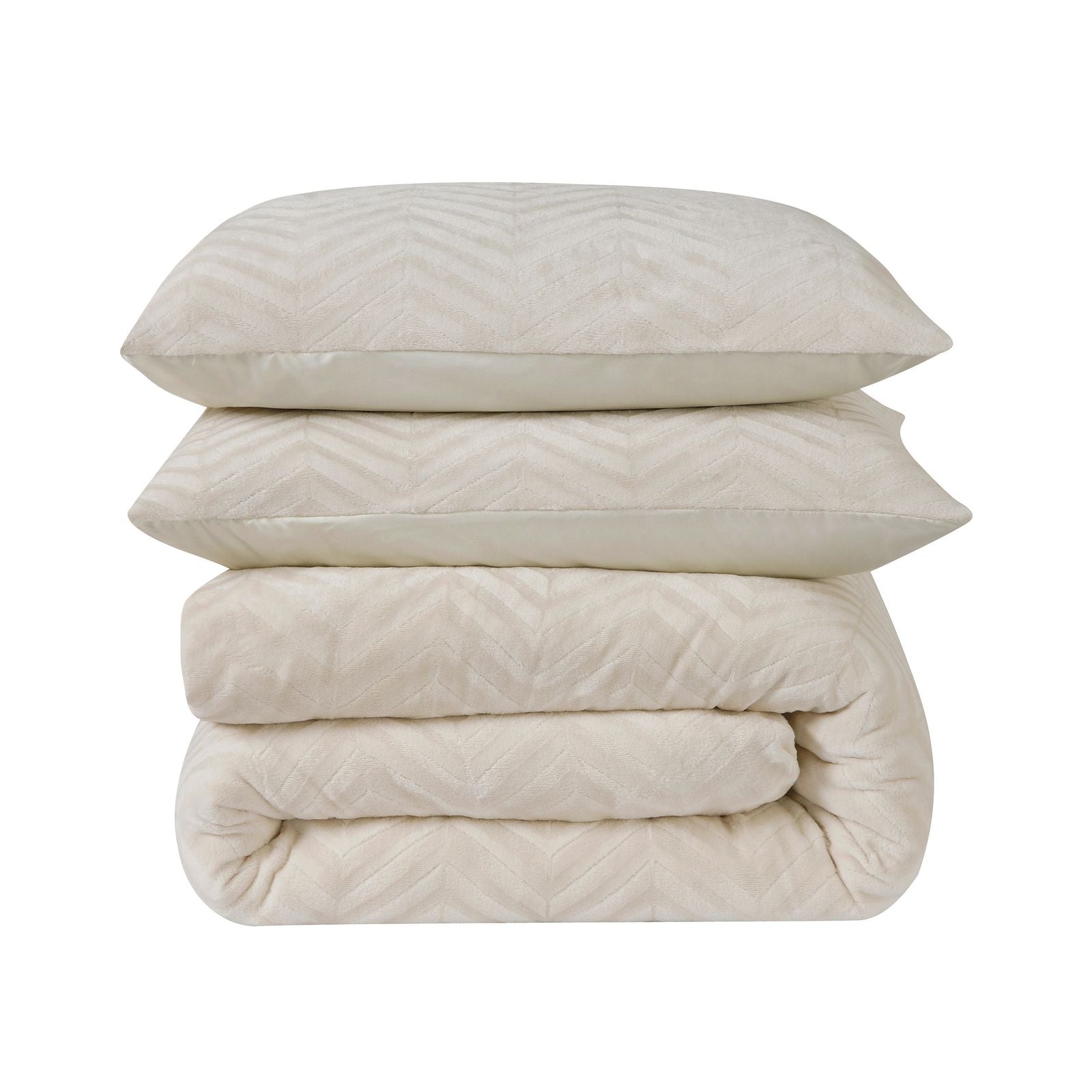 NordDream Teddy Chevron pussilakana 240x200 kerma lämmin