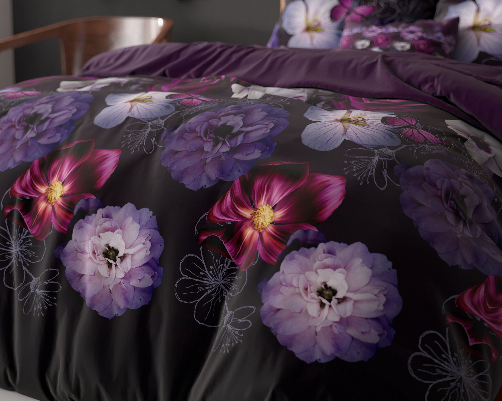 NordDream Elegance Magic Flower pussilakanasetti violetti 200x200