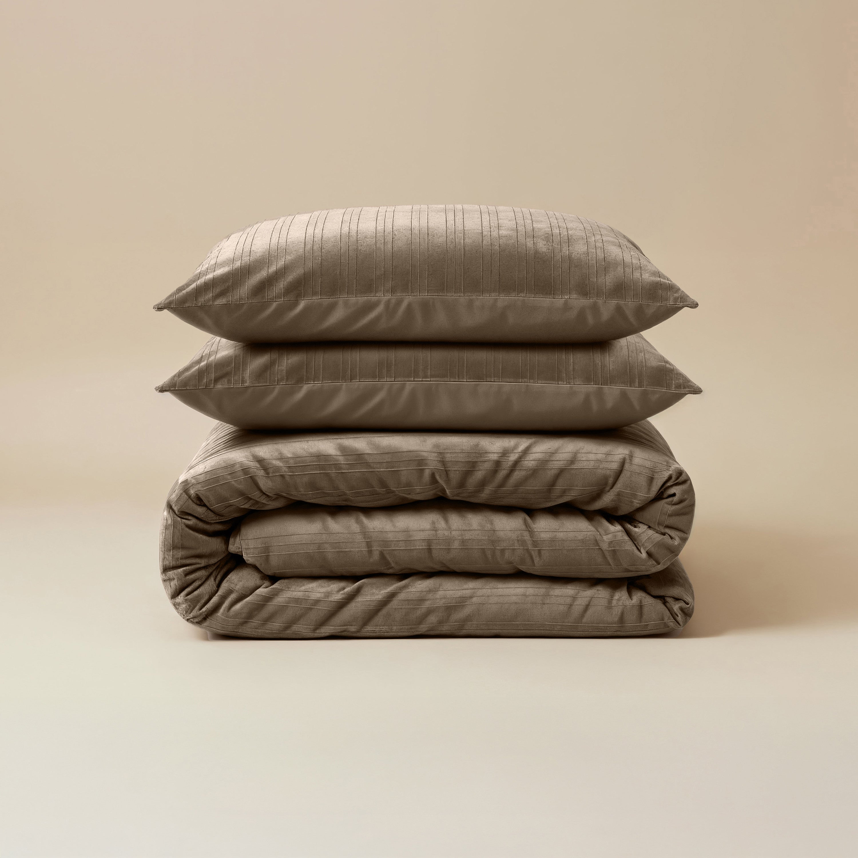 NordDream Velvet Lining pussilakana taupe 200x200/220 cm sametti