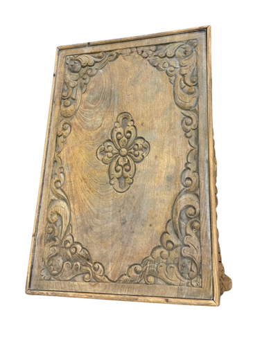 Sasus Vintage sivupöytä tiikki 50x32,5 cm käsin kaiverrettu