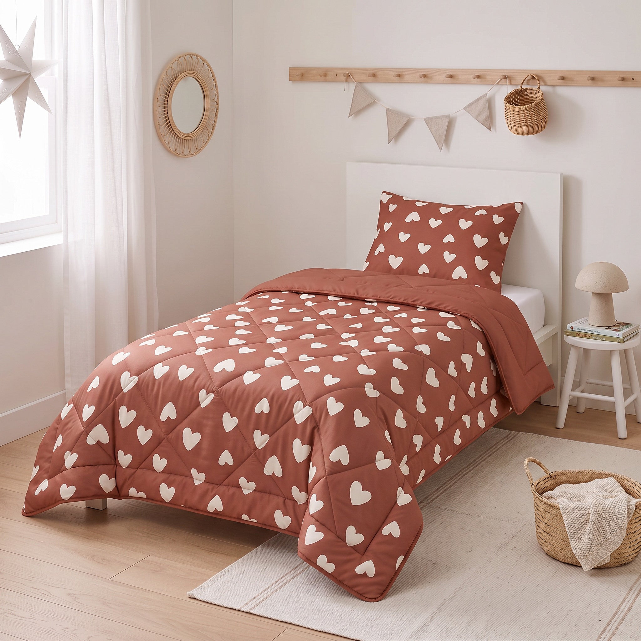 NordDream Lazy Hartjes Rood peitto 140x200 punainen pestävä
