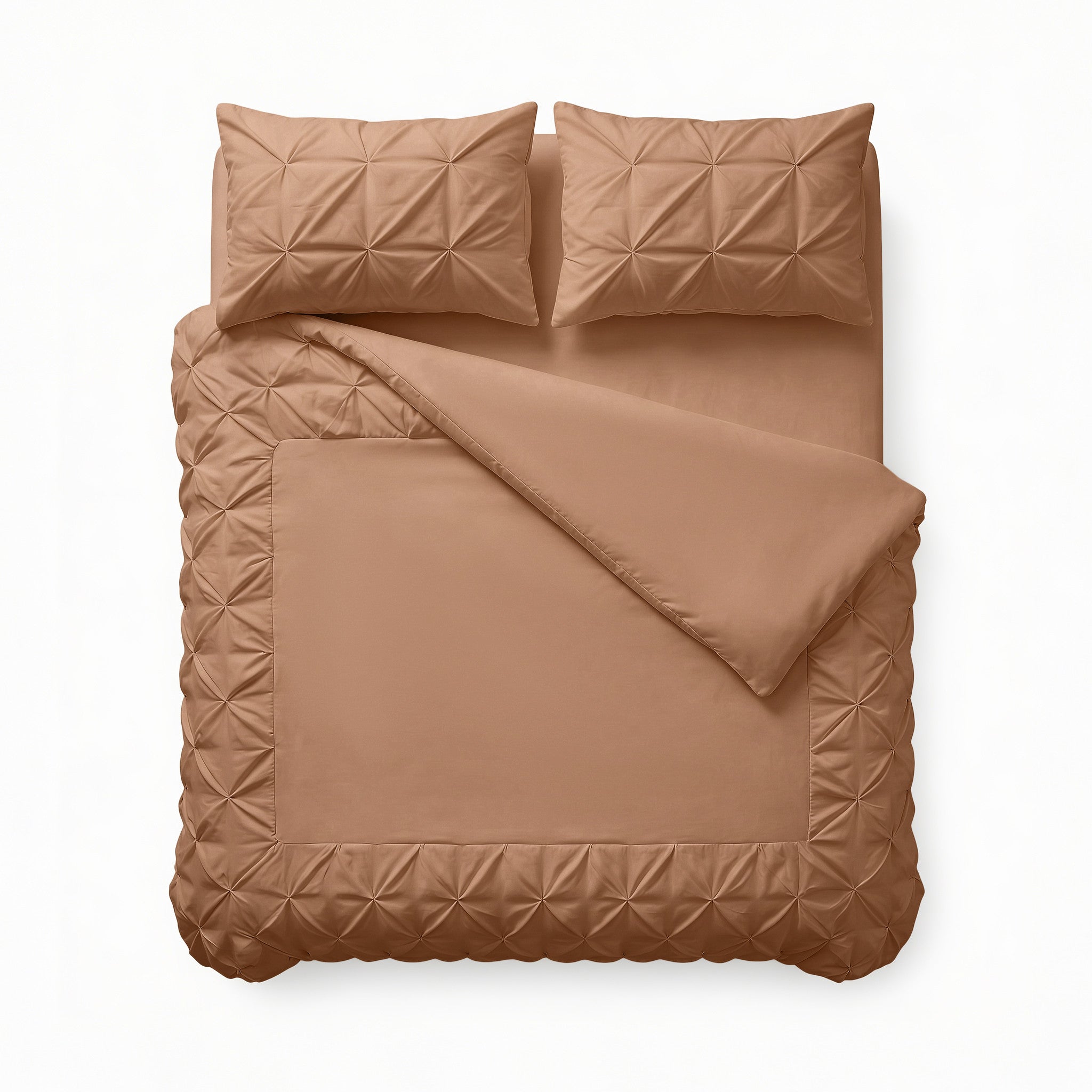 NordDream Fresh Border Pintuck Mocha Moose pussilakana 200x220