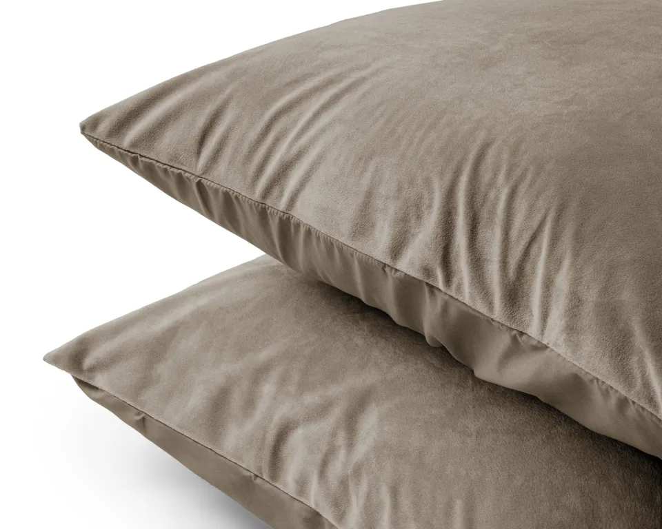NordDream Velvet tyynyliinat taupe/harmaa 2kpl sametti