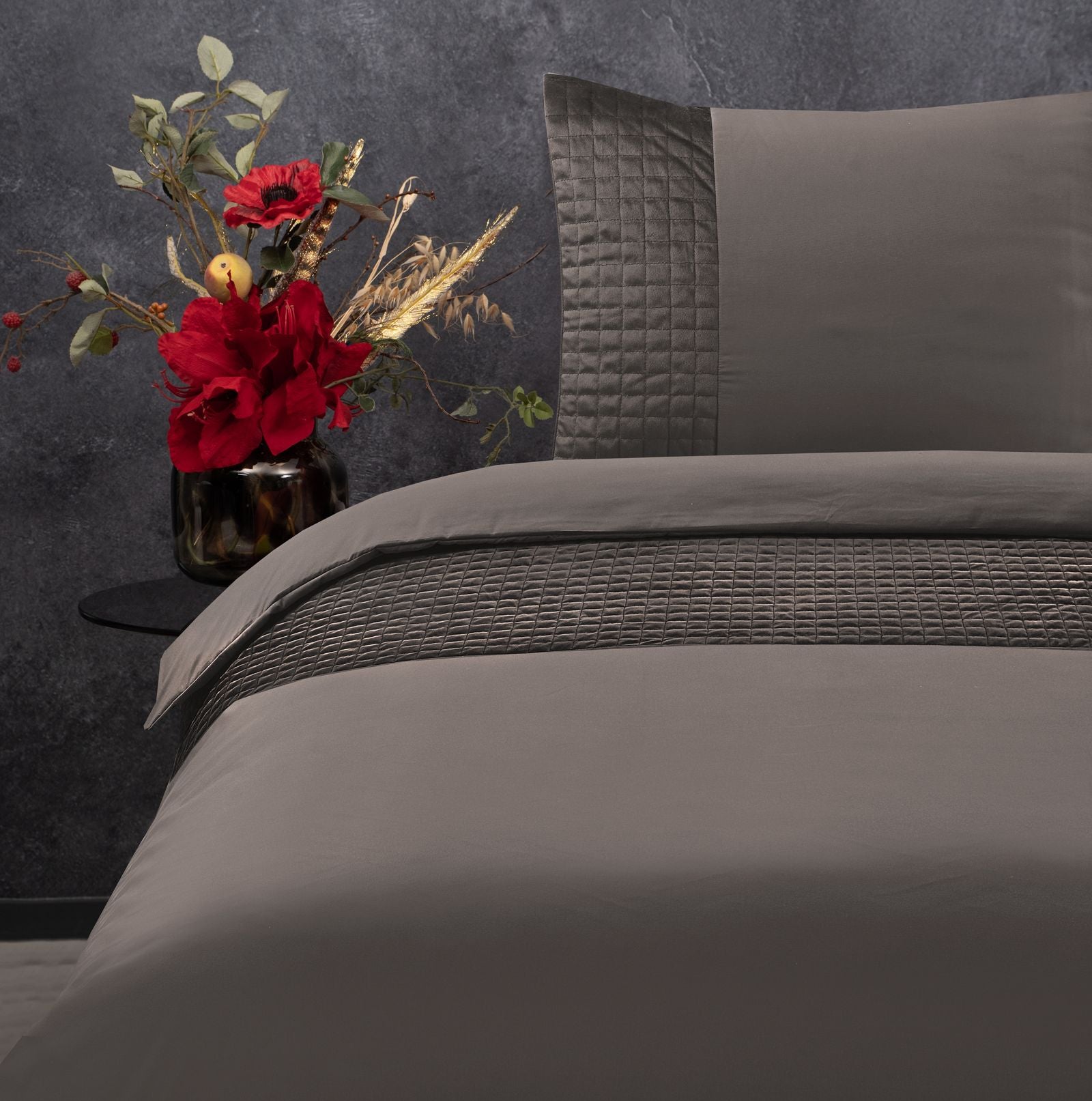 NordDream Velvet Band pussilakana 200x220 taupe sametti