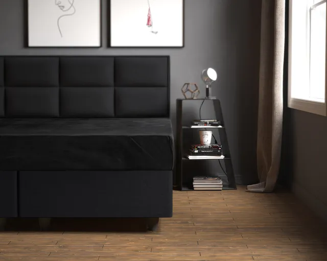 NordDream Velvet muotoonommeltu lakana musta 180x200 sametti