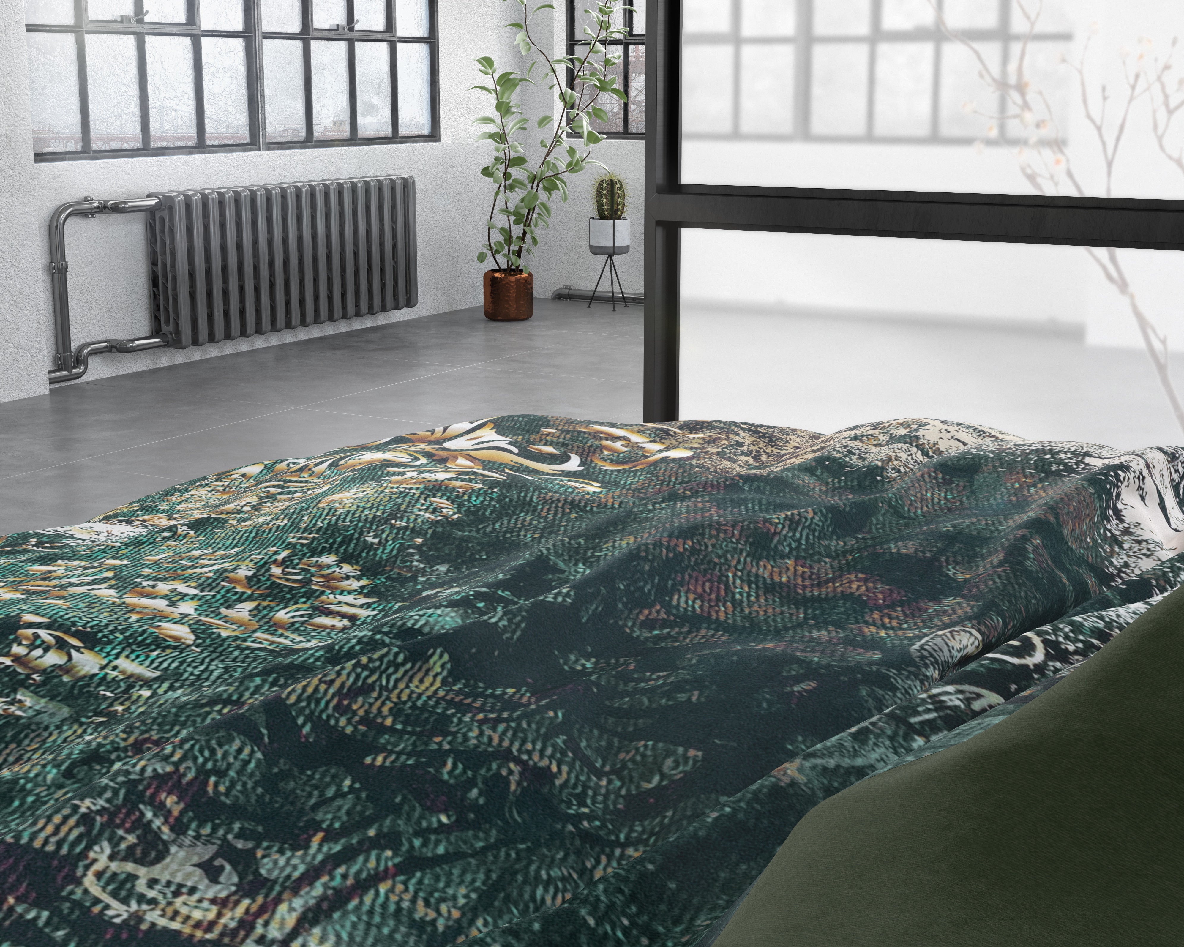 NordDream Wild Satijn Nairobi Green pussilakana 200x200/220 vihreä satiini