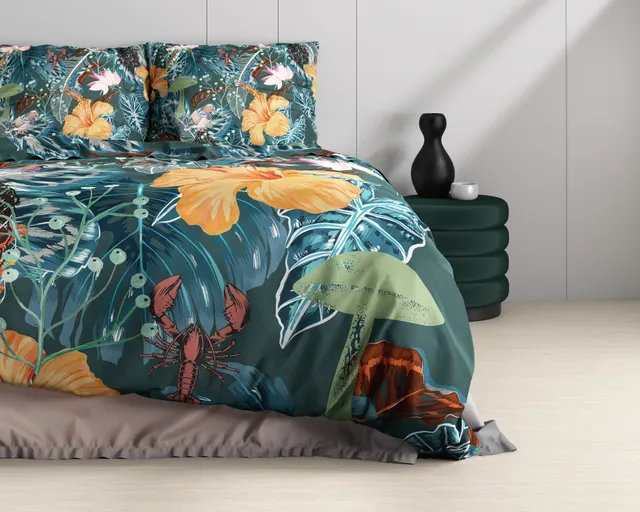 NordDream Satijn Calanthe pussilakana 240x220 vihreä satiini