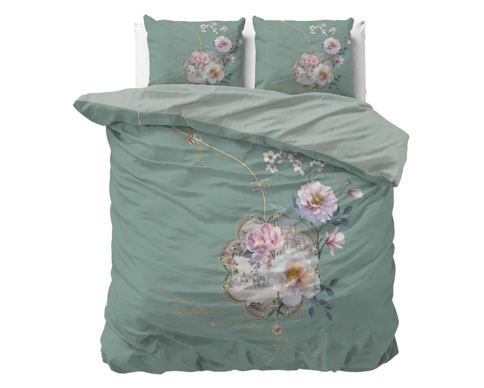 NordDream Essentials Lyra pussilakanasetti vihreä 240x200/220 cm