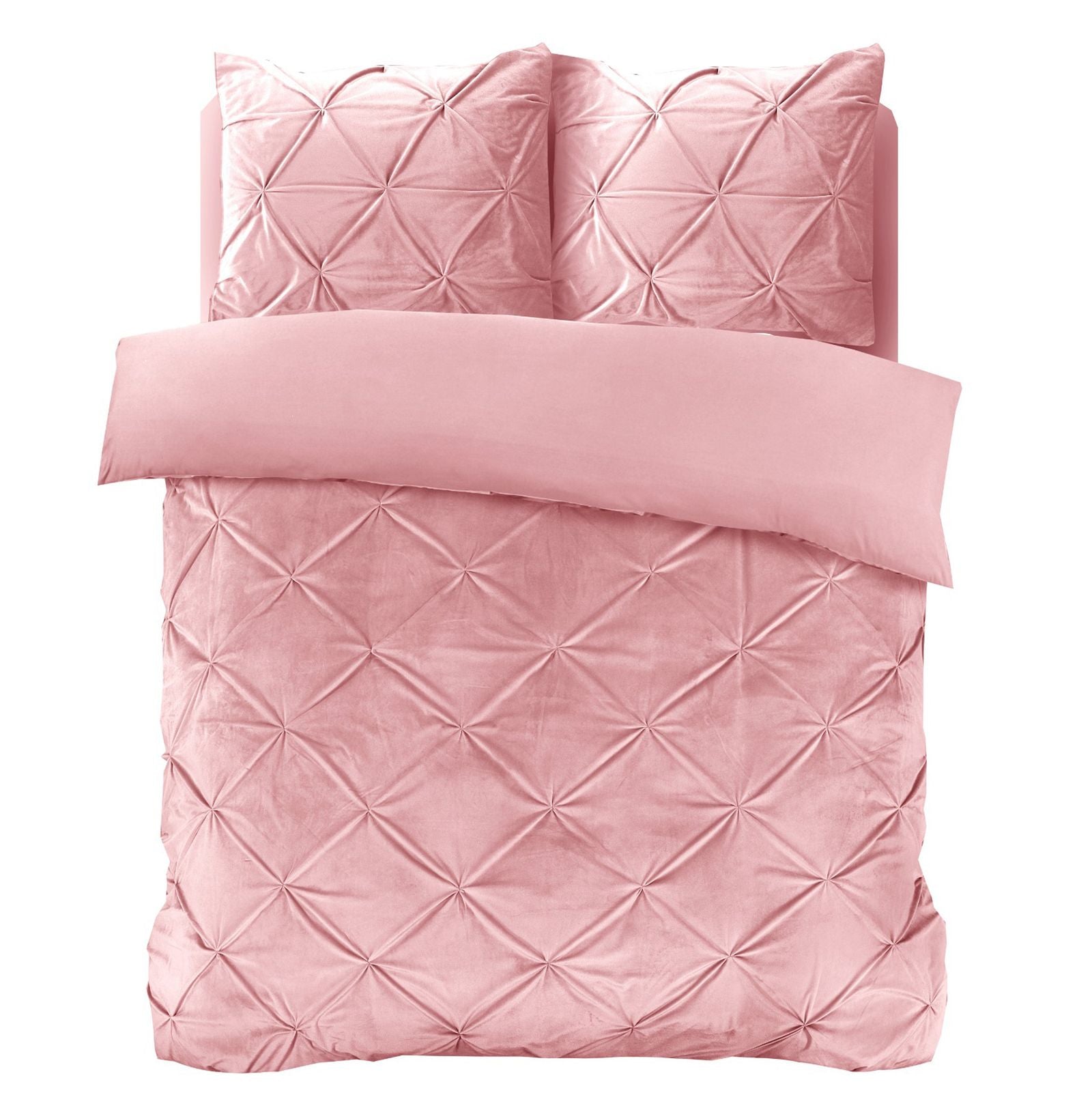 NordDream Velvet Pintuck pussilakana 200x200/220 roosa sametti