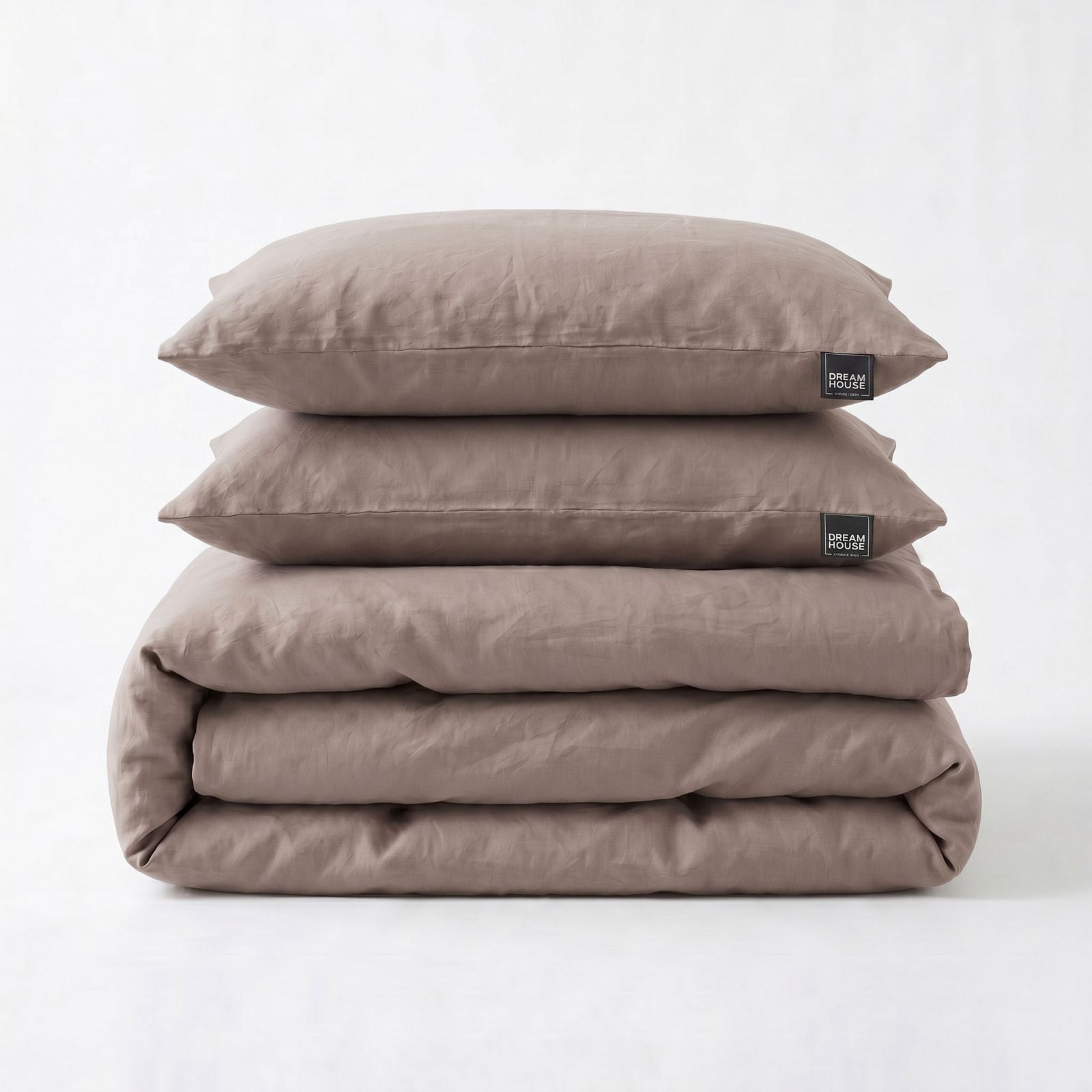 NordDream Stone Washed pussilakana 240x200/220 taupe puuvilla