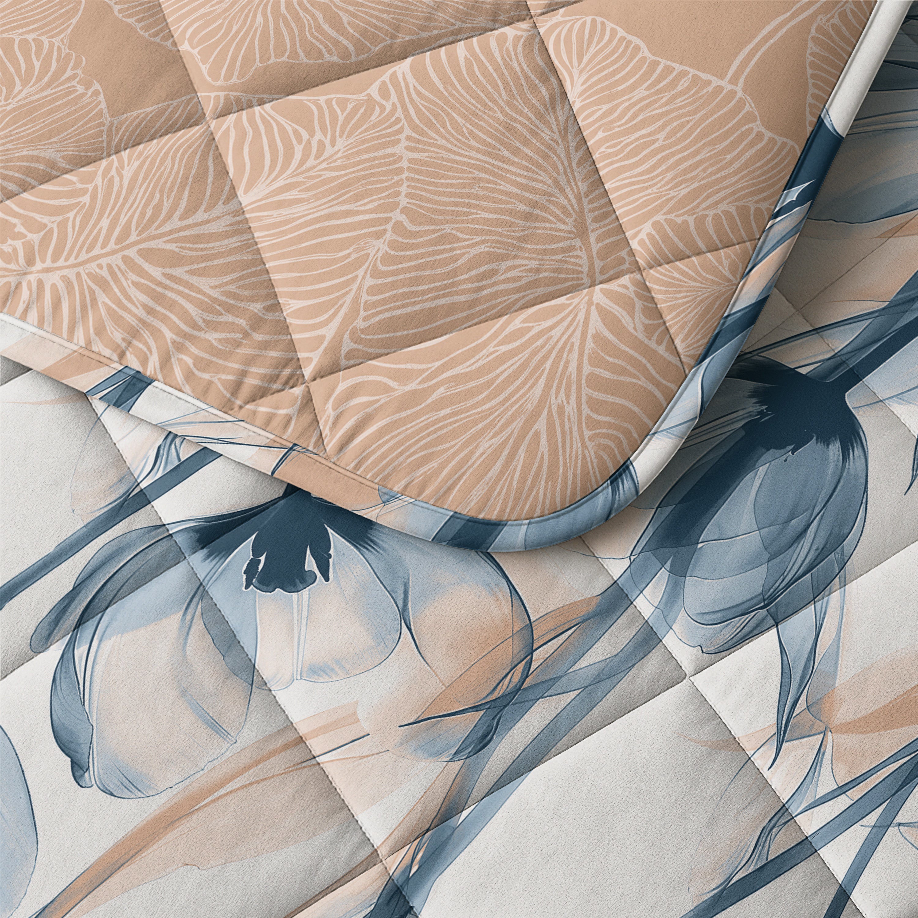 NordDream Lazy Glass Flower peitto 200x200 cm sininen