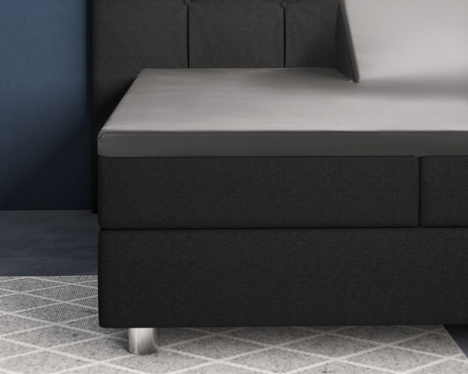 NordDream Satijn splittopper aluslakana harmaa 180x220