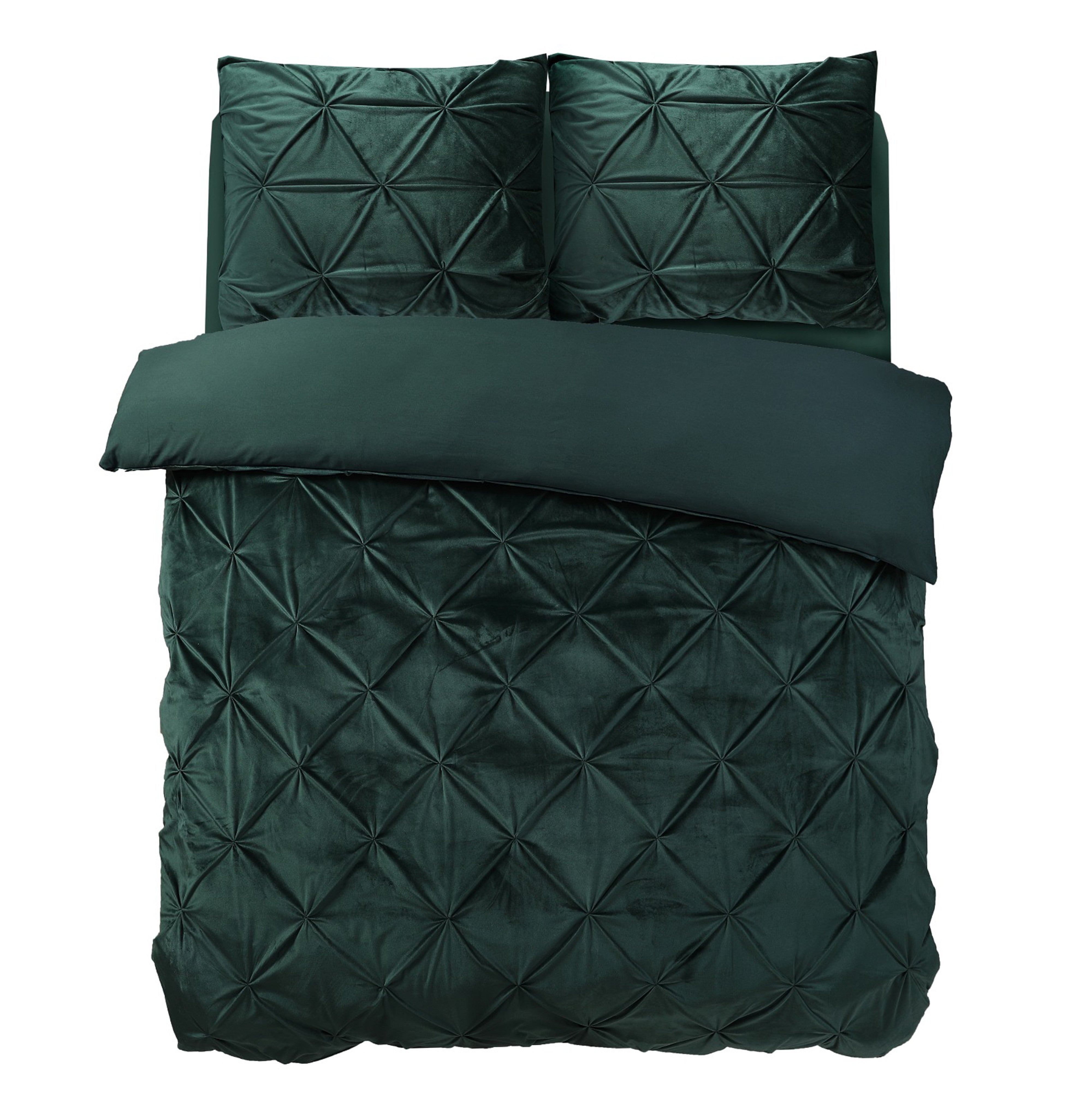 NordDream Velvet Pintuck pussilakana vihreä 140x200/220