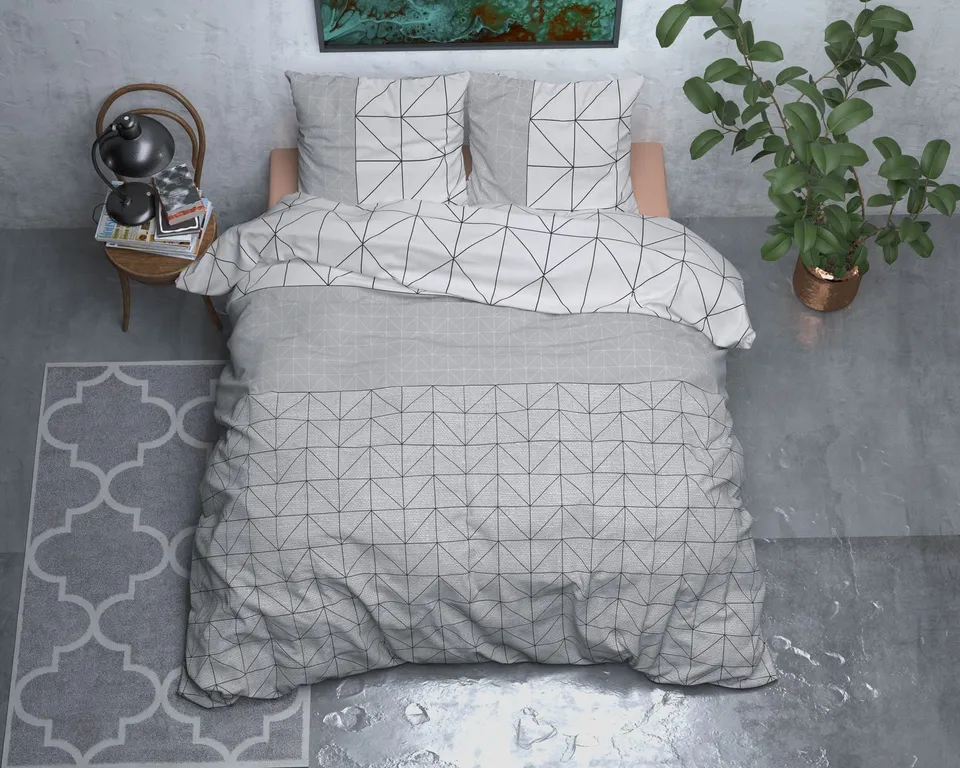 NordDream Flanel Gino pussilakana 140x200 harmaa lämmin