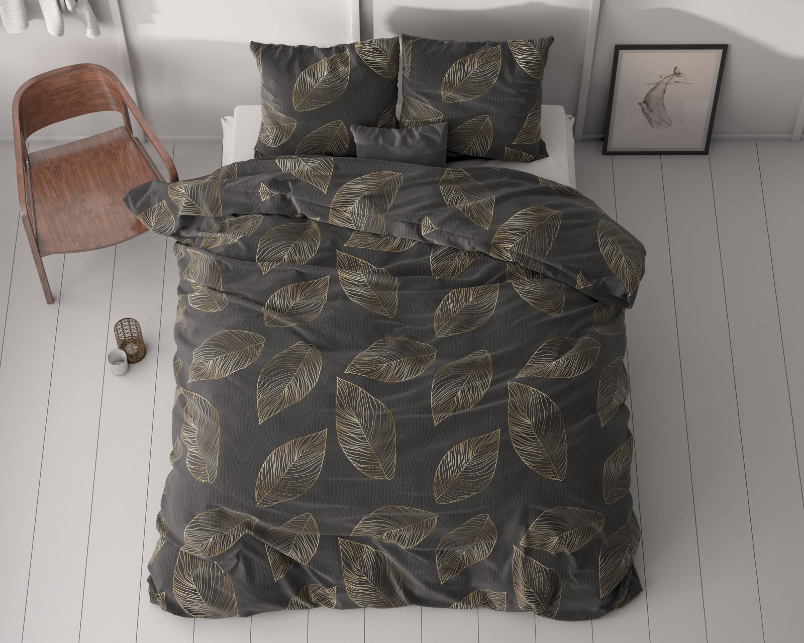 NordDream Classy Golden Leaf pussilakana antrasiitti 240x220