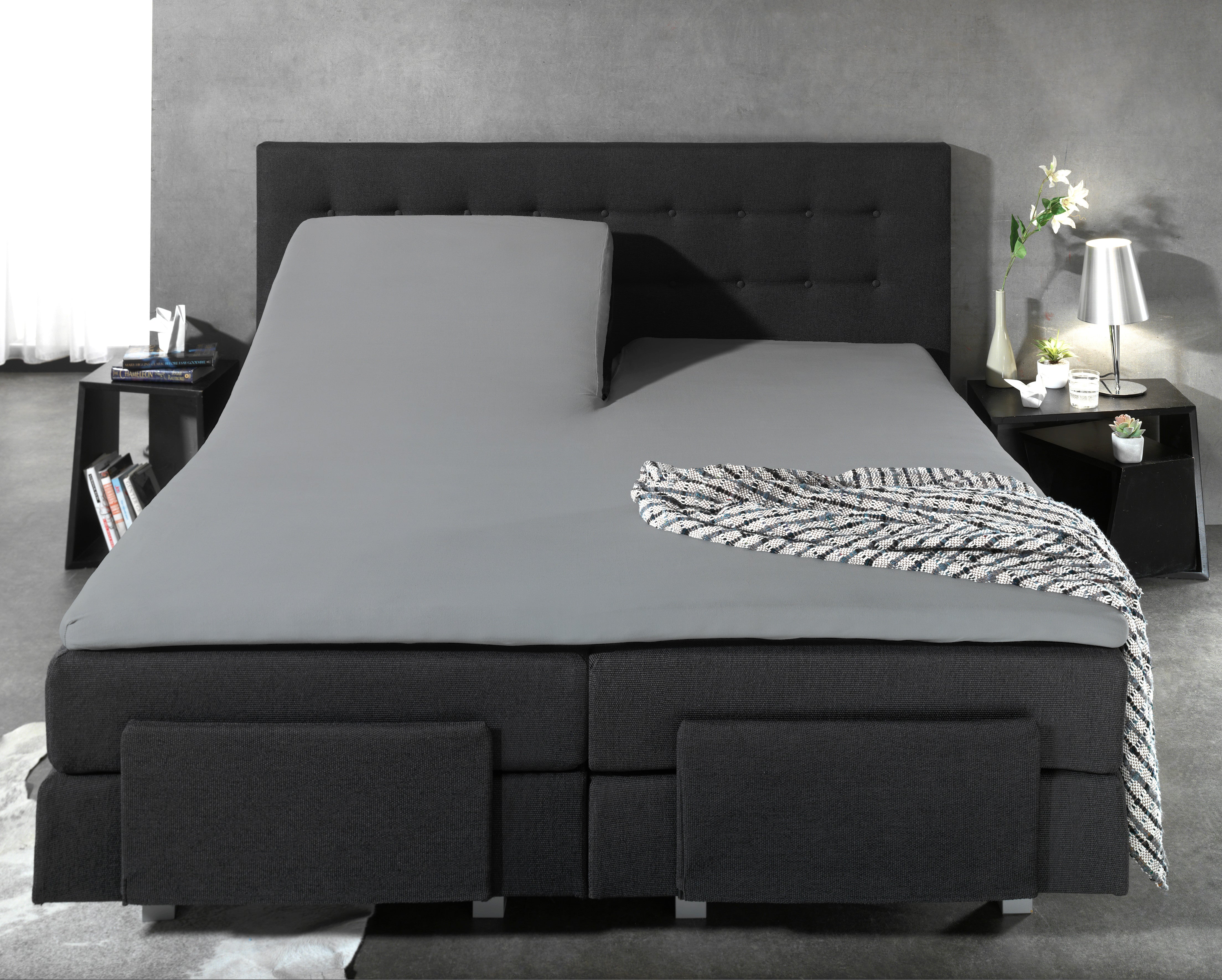 NordDream splittopper lakana 180x200 harmaa puuvilla