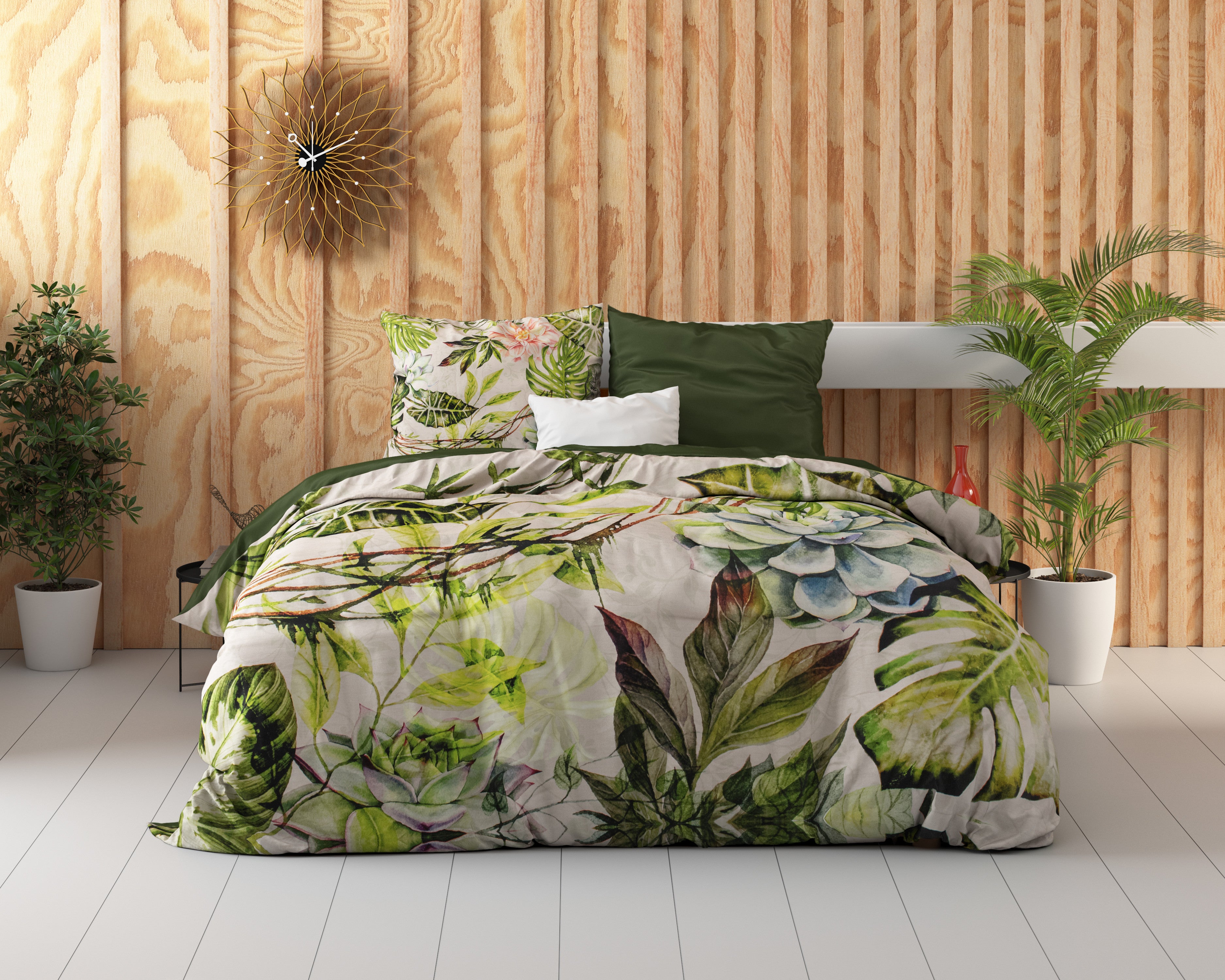NordDream Botanical Destiny pussilakana valkoinen 200x220 satiini
