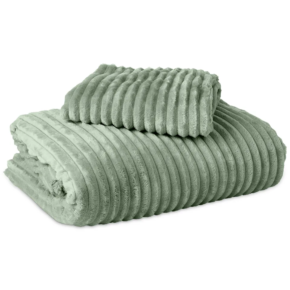 NordDream Teddy Rib pussilakanasetti vihreä 200x220 teddy