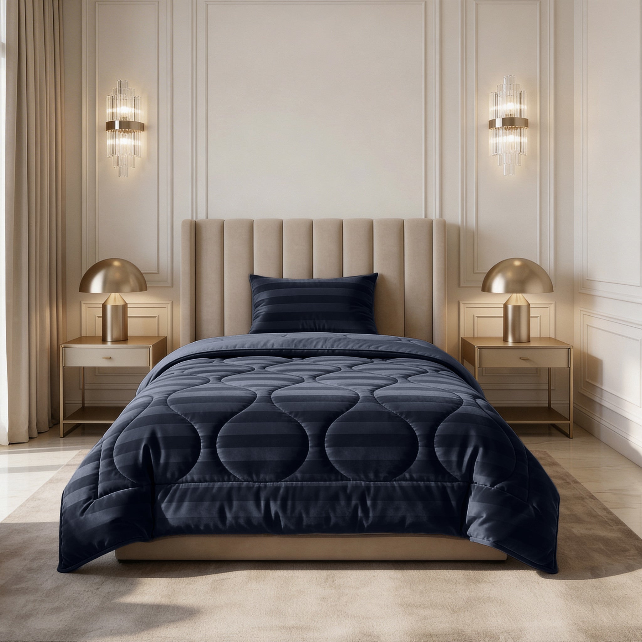 NordDream Lazy peitto 140x200 cm navy sametti pestävä