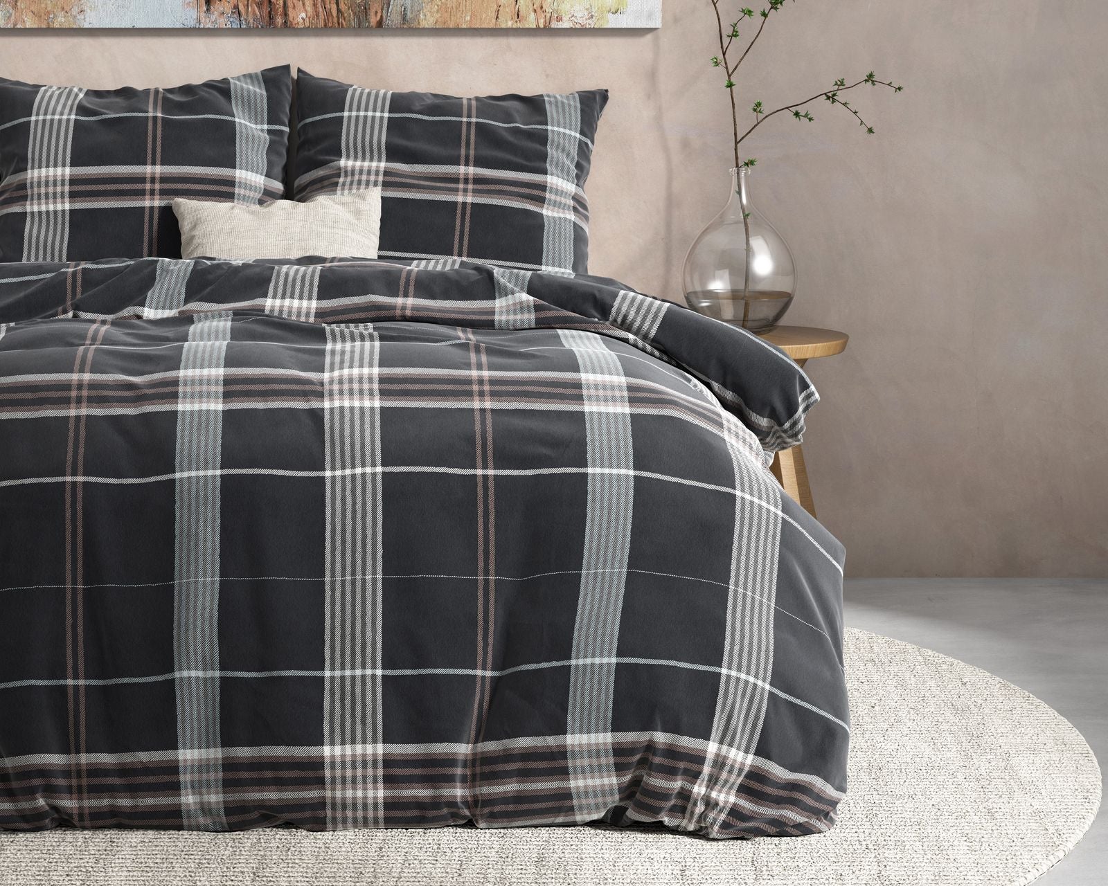 NordDream Flanel Bruce pussilakana taupe flanelli