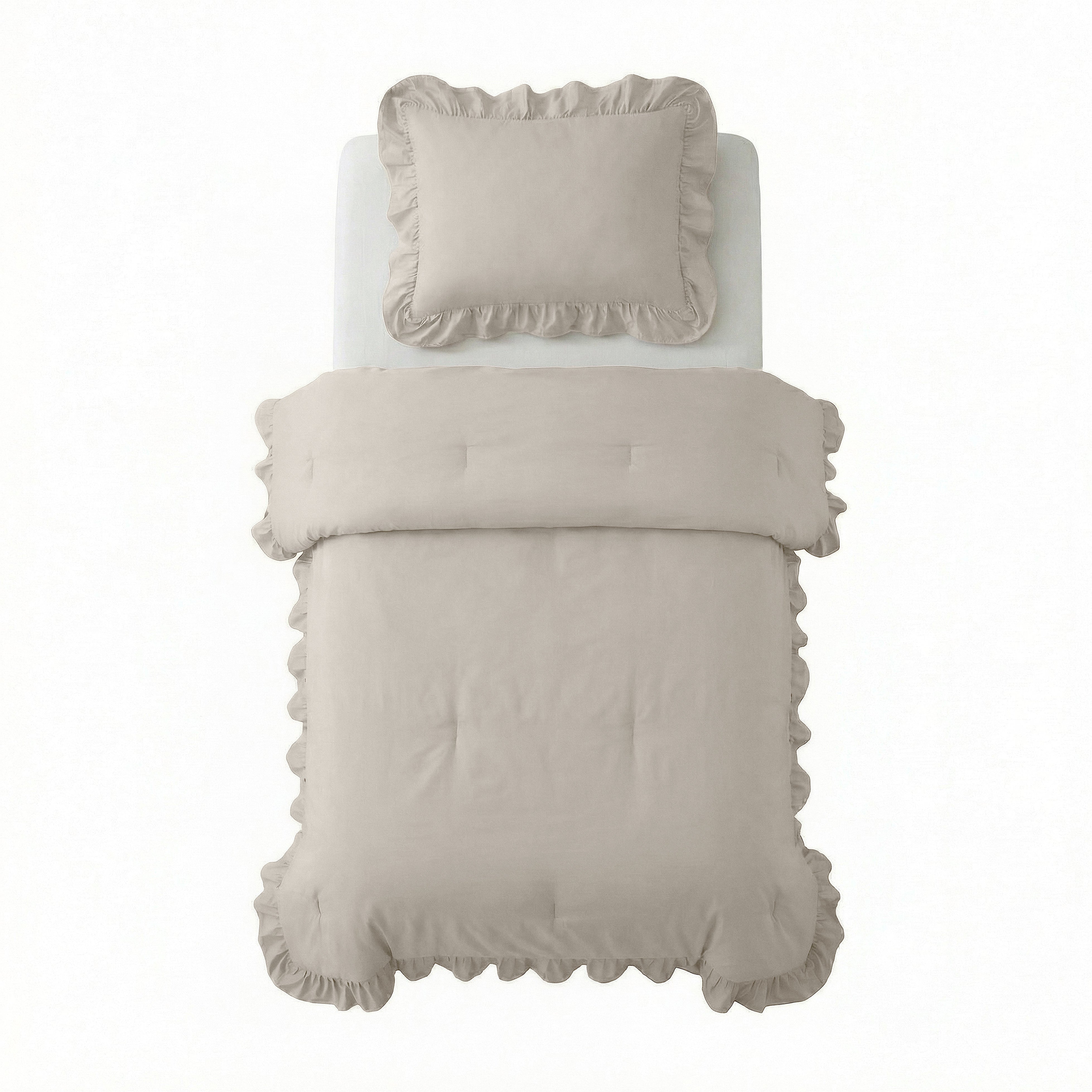 NordDream Lazy Ruffles peitto taupe/harmaa 140x200 pestävä