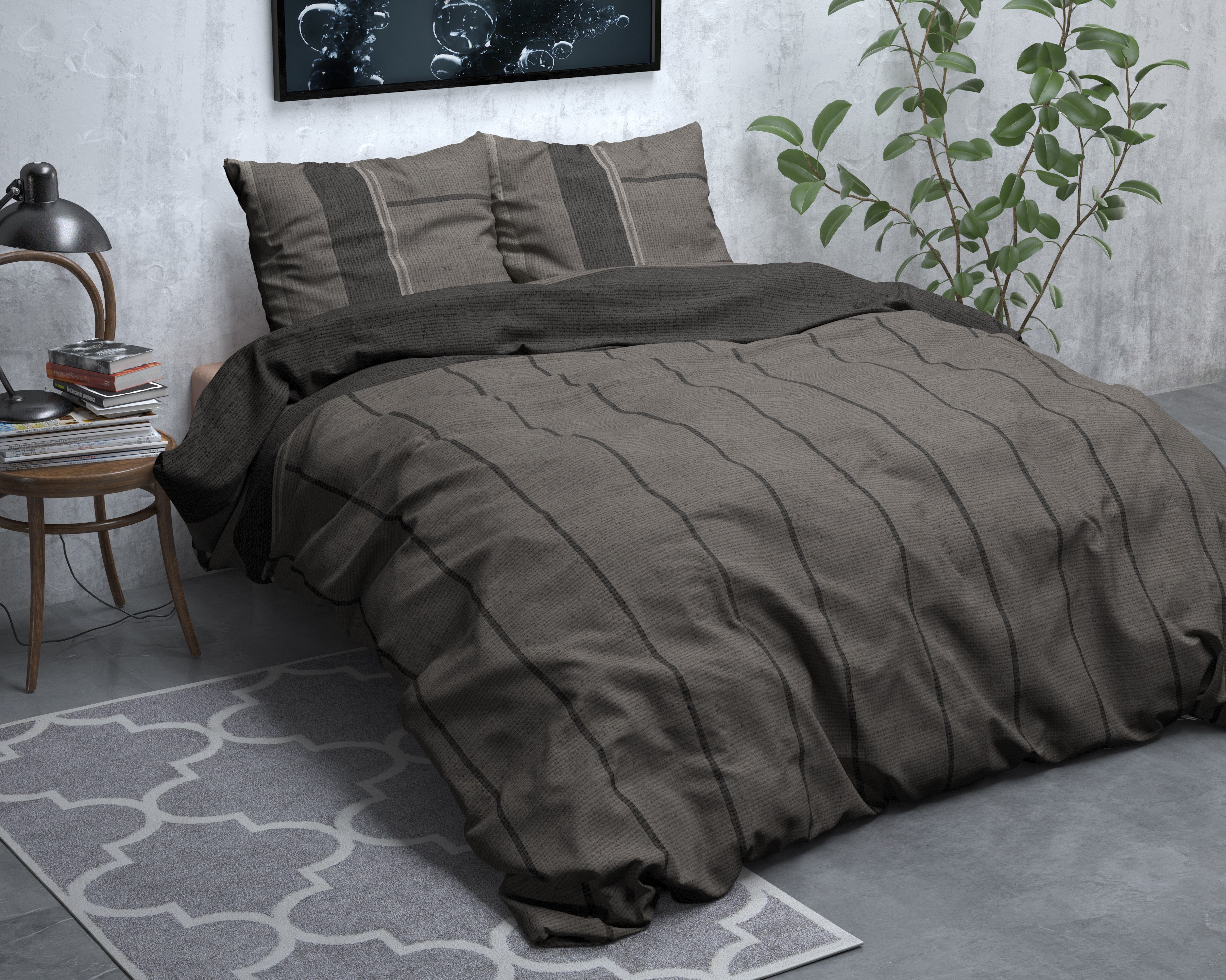 NordDream Flanel Kees pussilakana 140x200/220 taupe