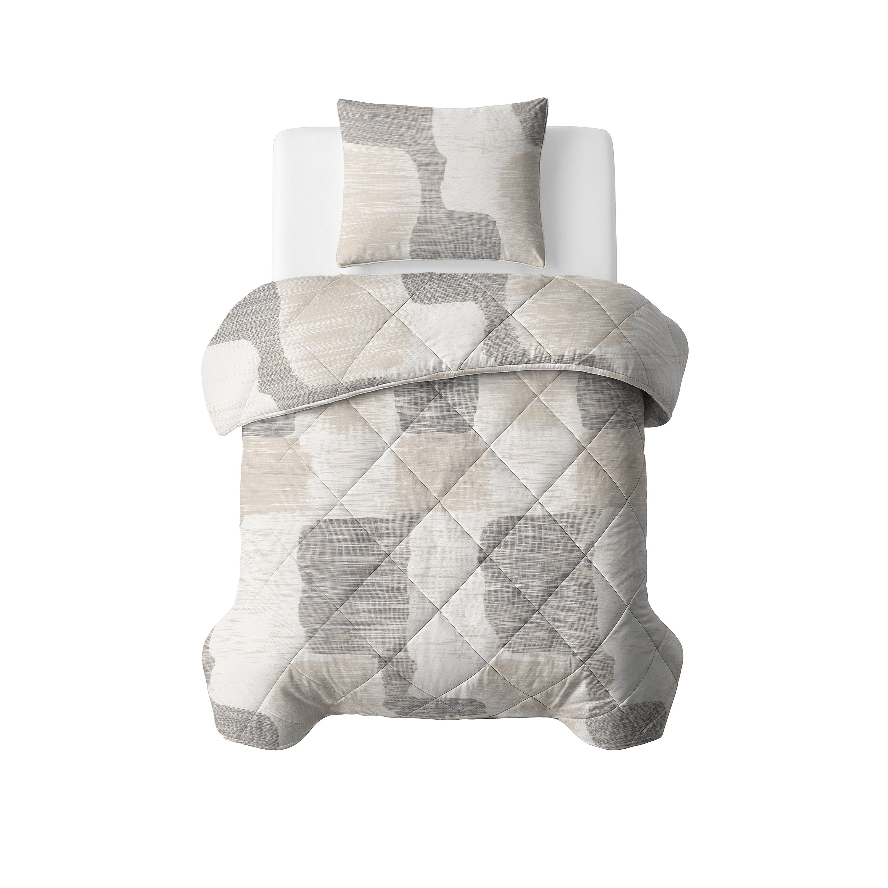 NordDream Lazy Checkered peitto beige-harmaa 200x220 ruutu