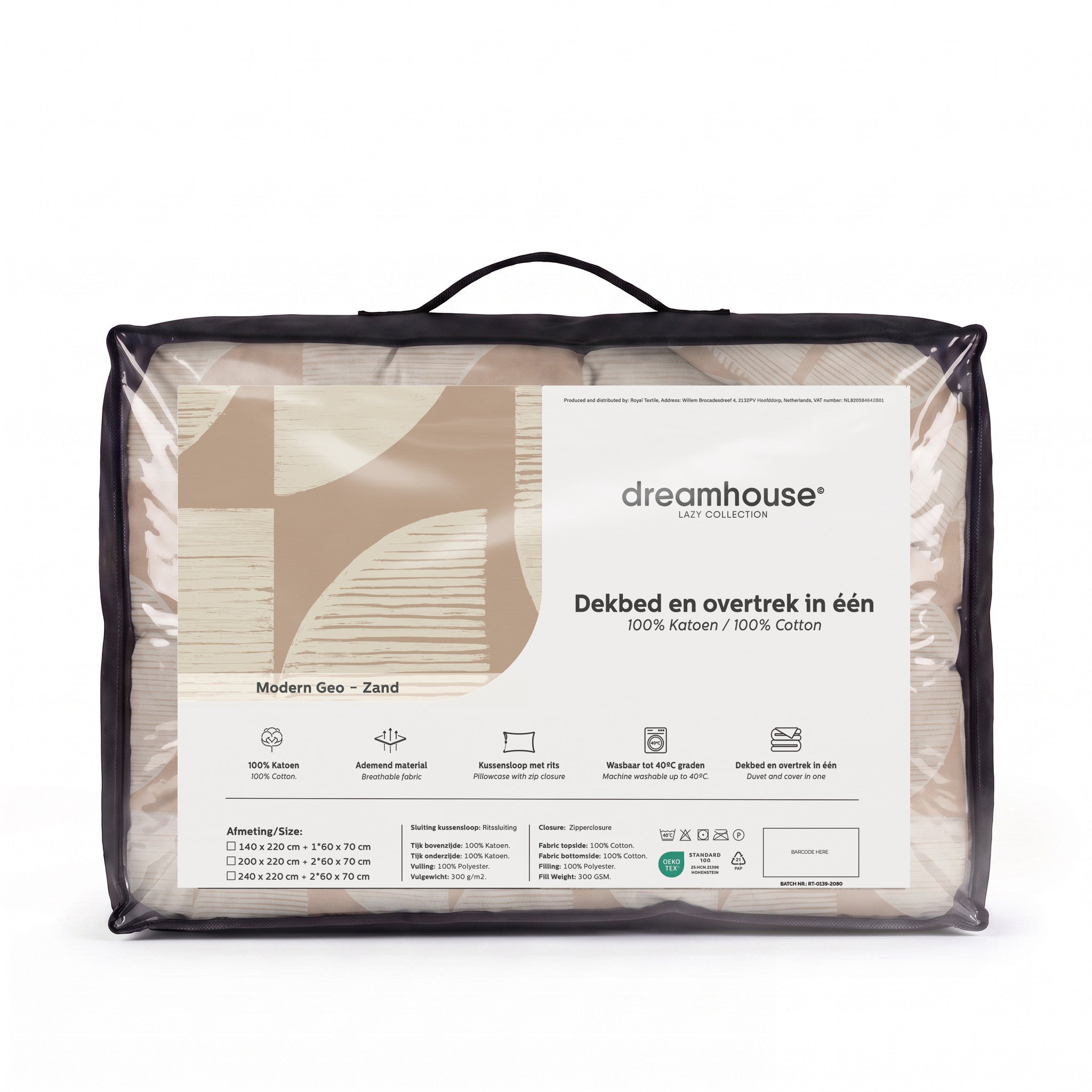 NordDream Lazy Modern Geo peitto 200x220 hiekka mikrokuitu