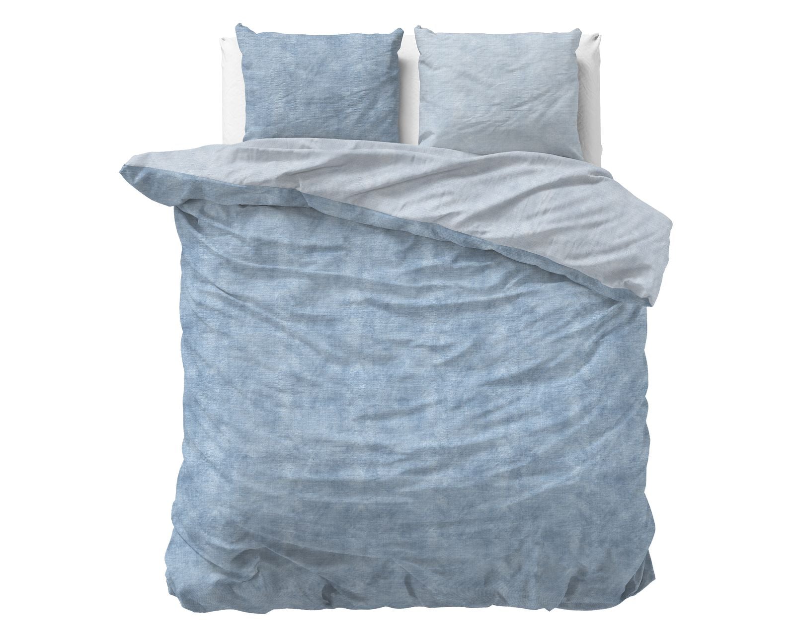 NordDream Flanel Washed Cotton pussilakana 200x200/220 sininen