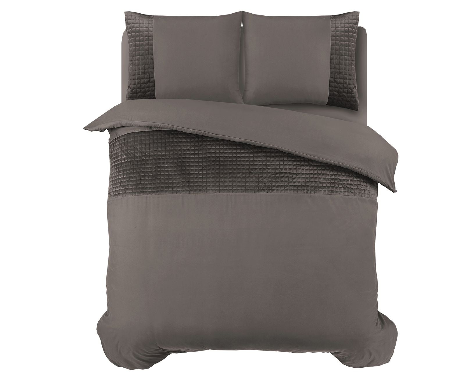 NordDream Velvet Band pussilakana 200x220 taupe sametti