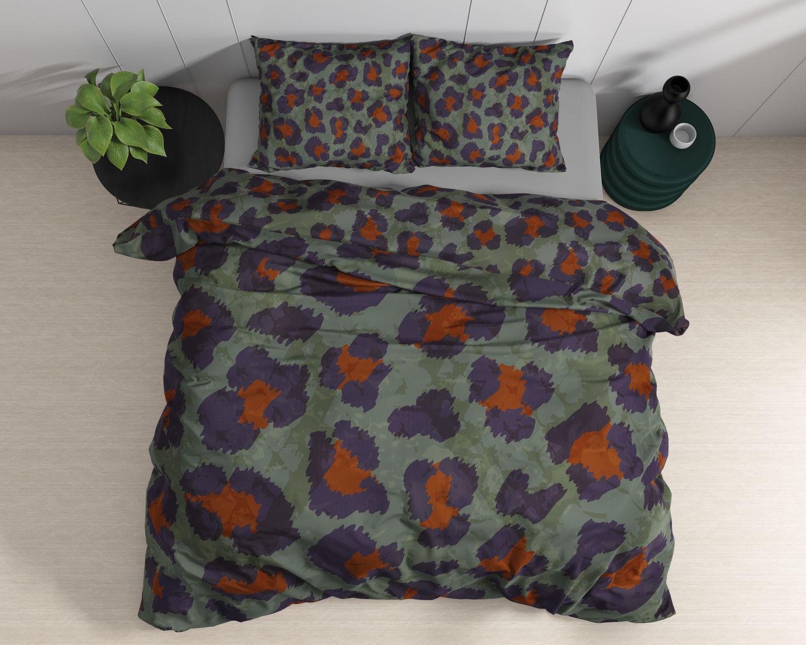 NordSleeps Satijn Mia pussilakana 240x220 vihreä puuvillasatiini