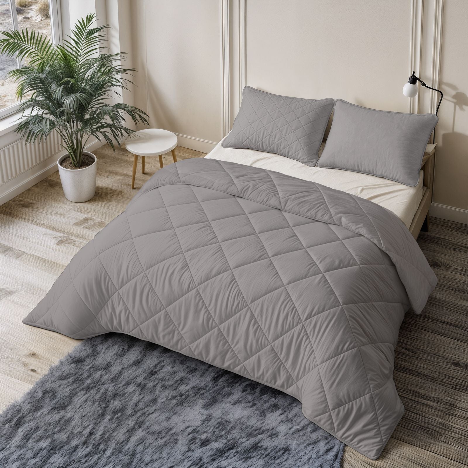 NordDream Lazy Uni pussiton peitto 200x200 harmaa mikrokuitu