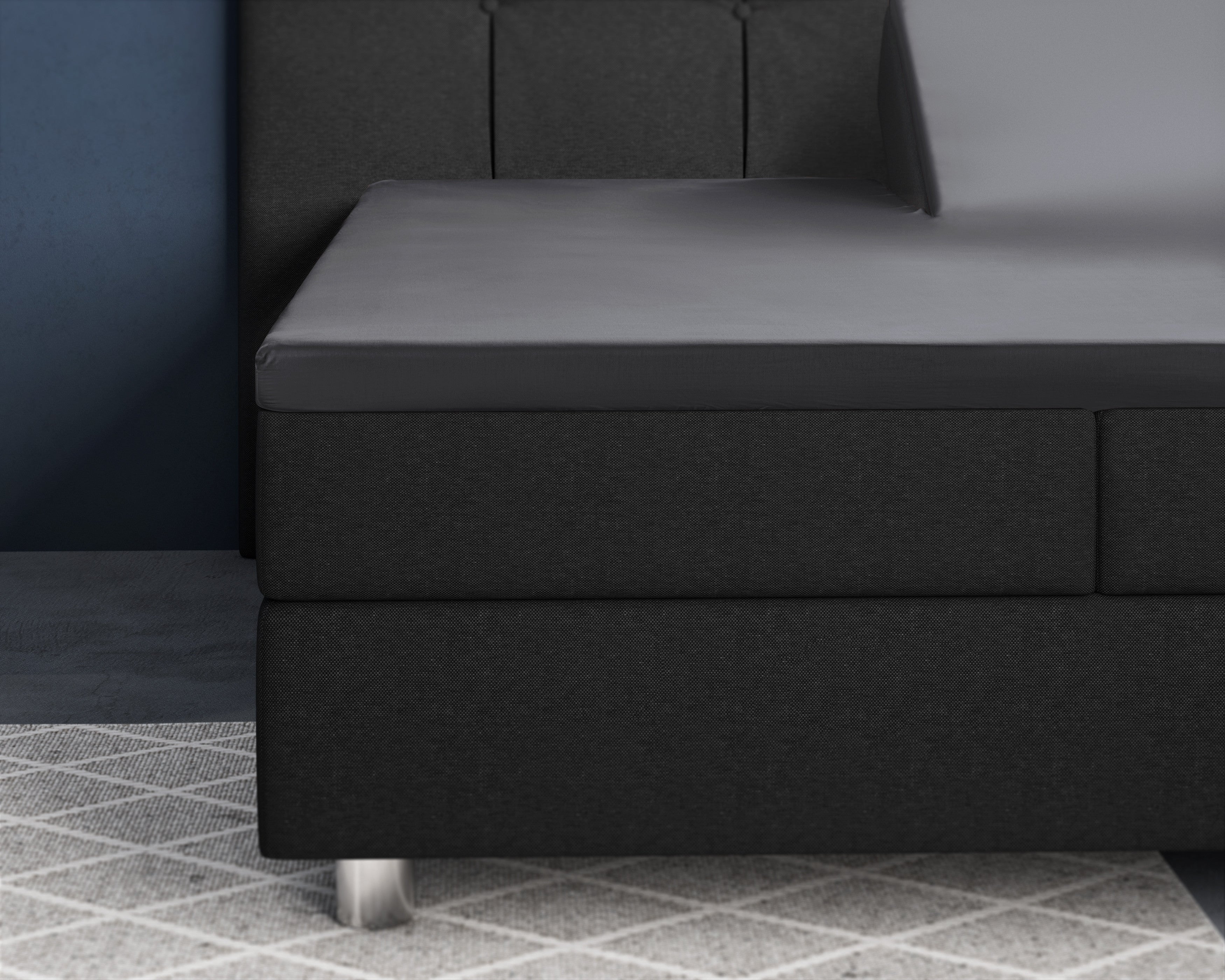 NordDream Satiini splittopper aluslakana antr 180x200